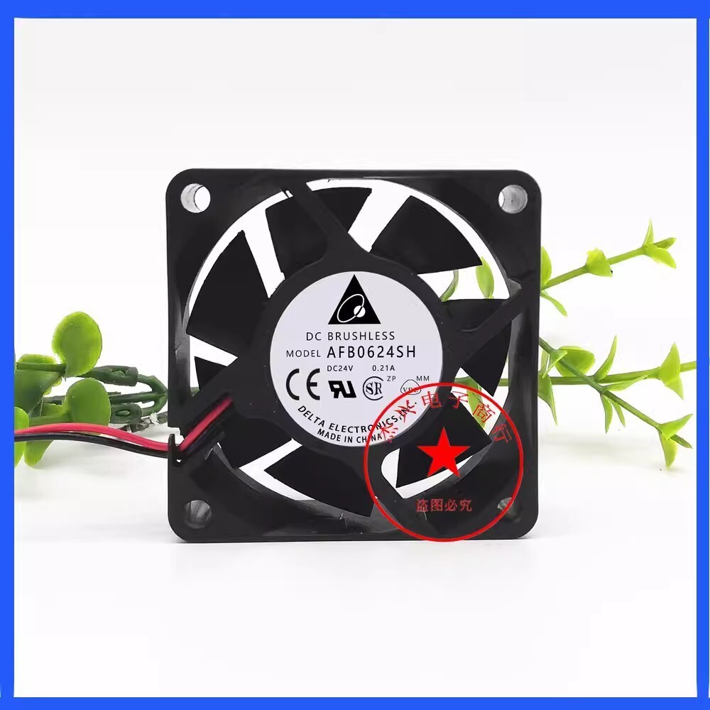 Delta AFB0624SH 6025 DC24V 0.21A 6CM 2-Wire Inverter Dual Ball Cooling Fan