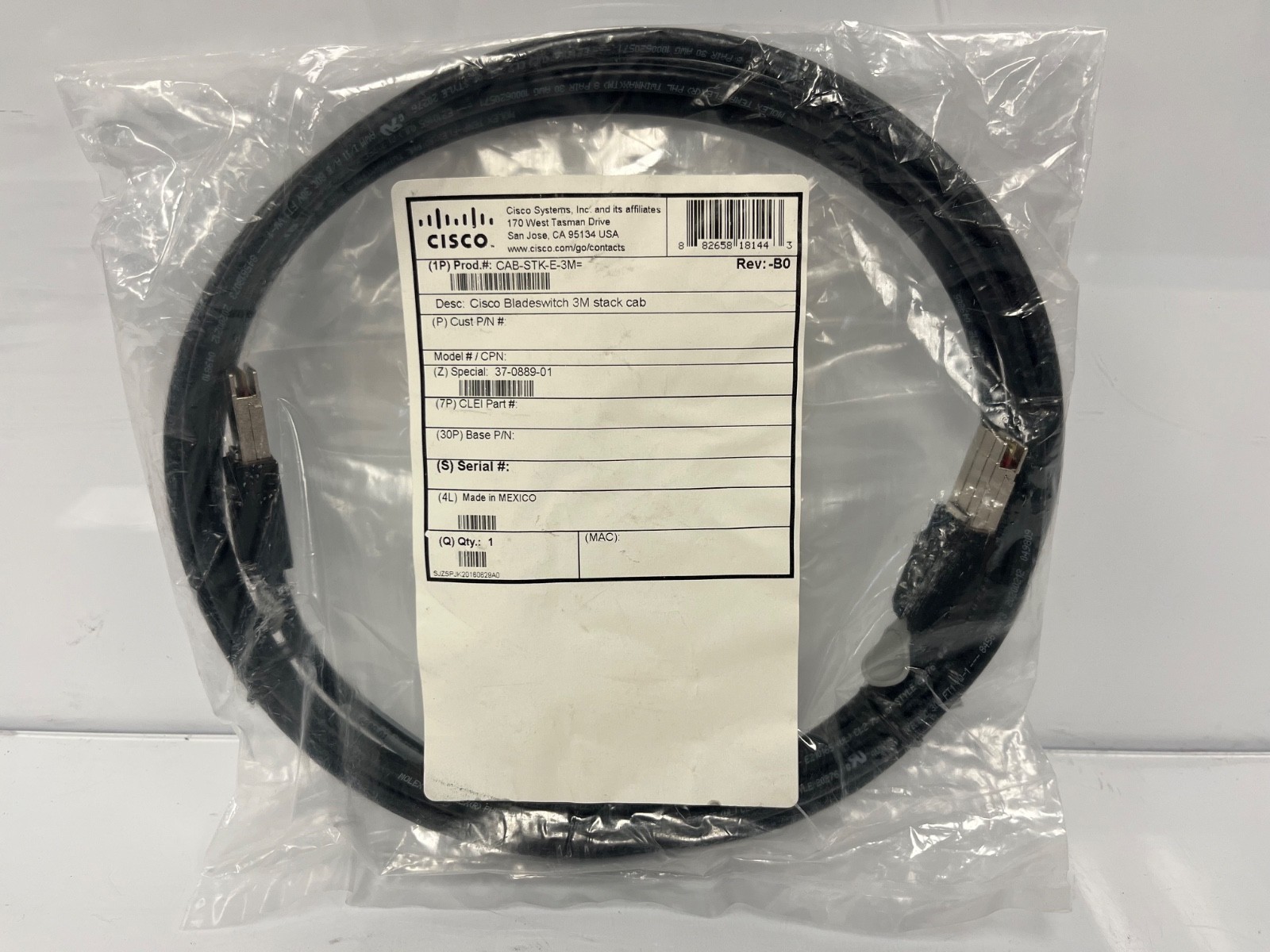 Cisco FlexStack Stacking Cable 3M CAB-STK-E-3M for 2960-X/XR