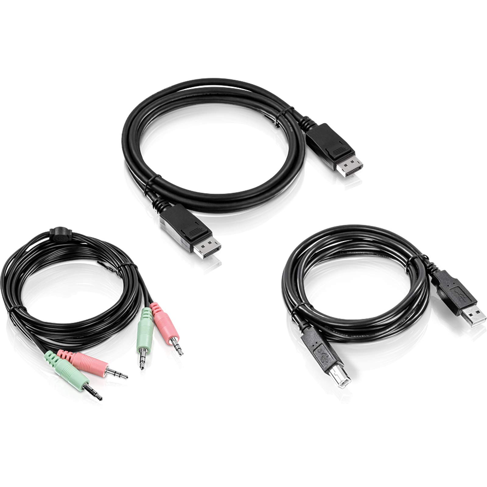 TRENDnet 6 Ft KVM Cable Kit DisplayPort USB Audio - Black TK-CP06
