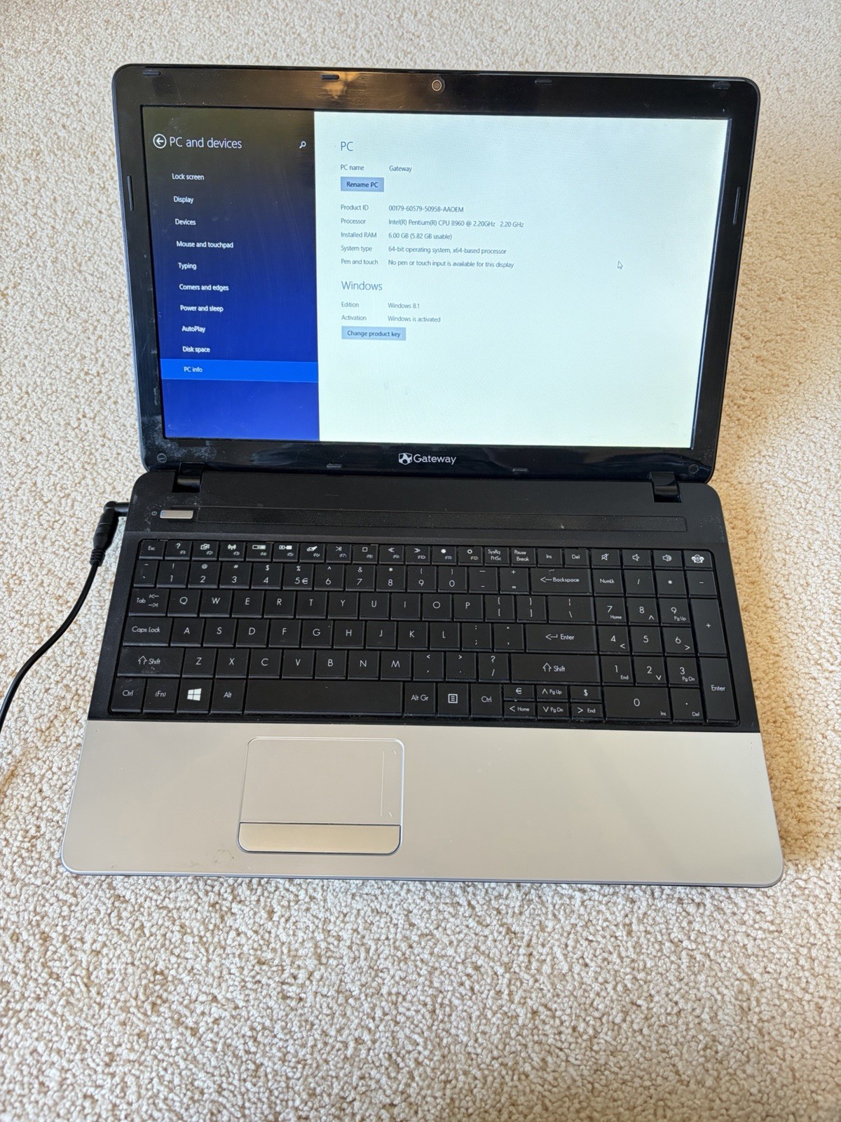 Gateway Laptop Intel Pentium 2.20GHz 4GB Black Windows 8.1
