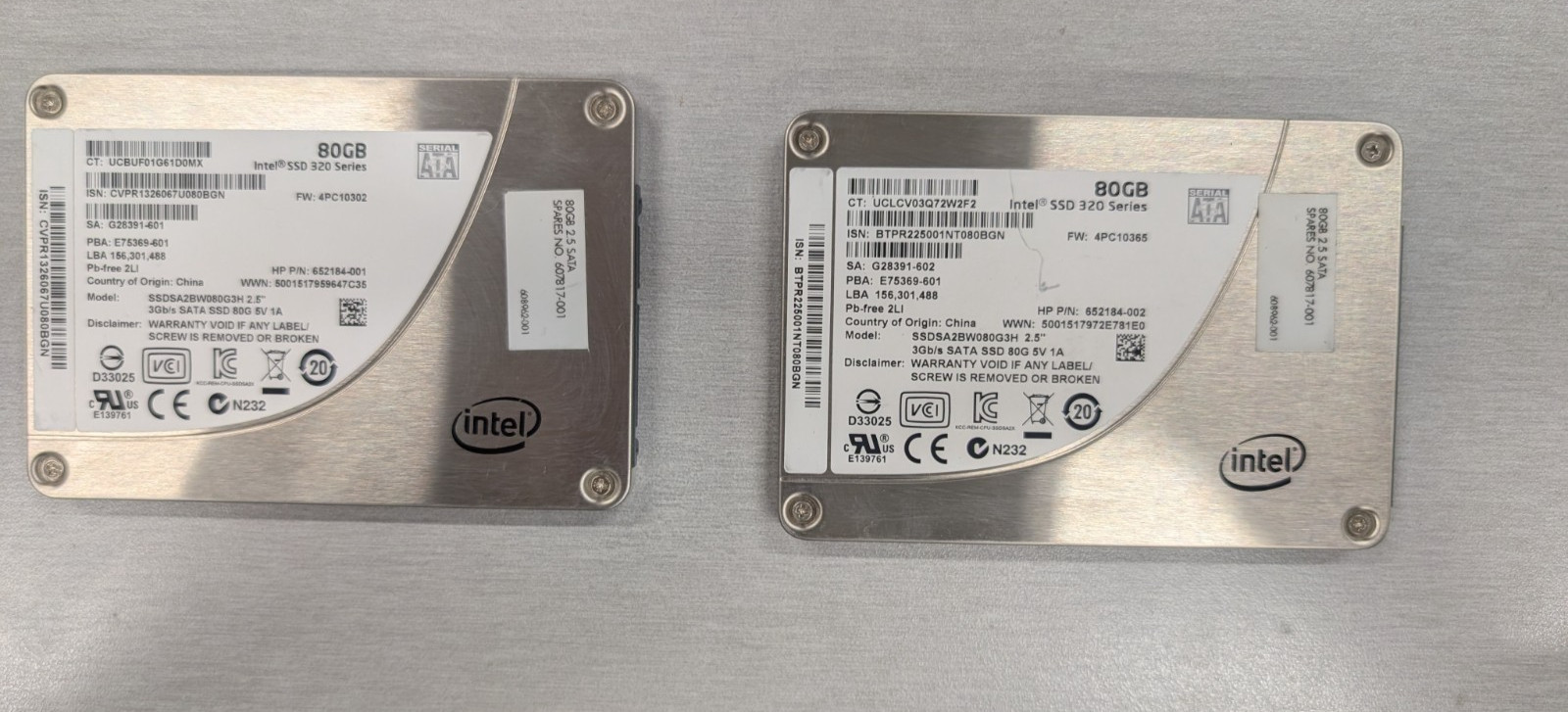 Intel 320 Series 80GB SATA 2.5" SSD Solid State Drive SSDSA2BW080G3H