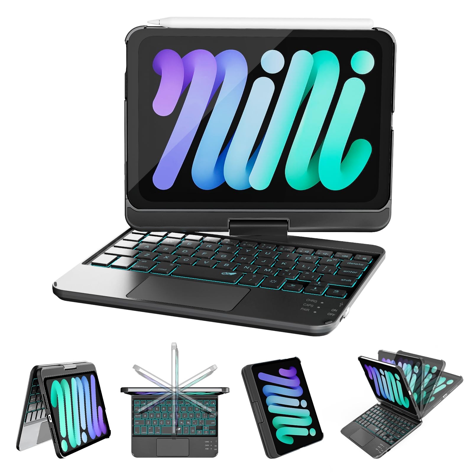 RAYMCRAFT Keyboard Case for iPad mini 7 (A17 Pro, 2024) & Mini 6 (2021)