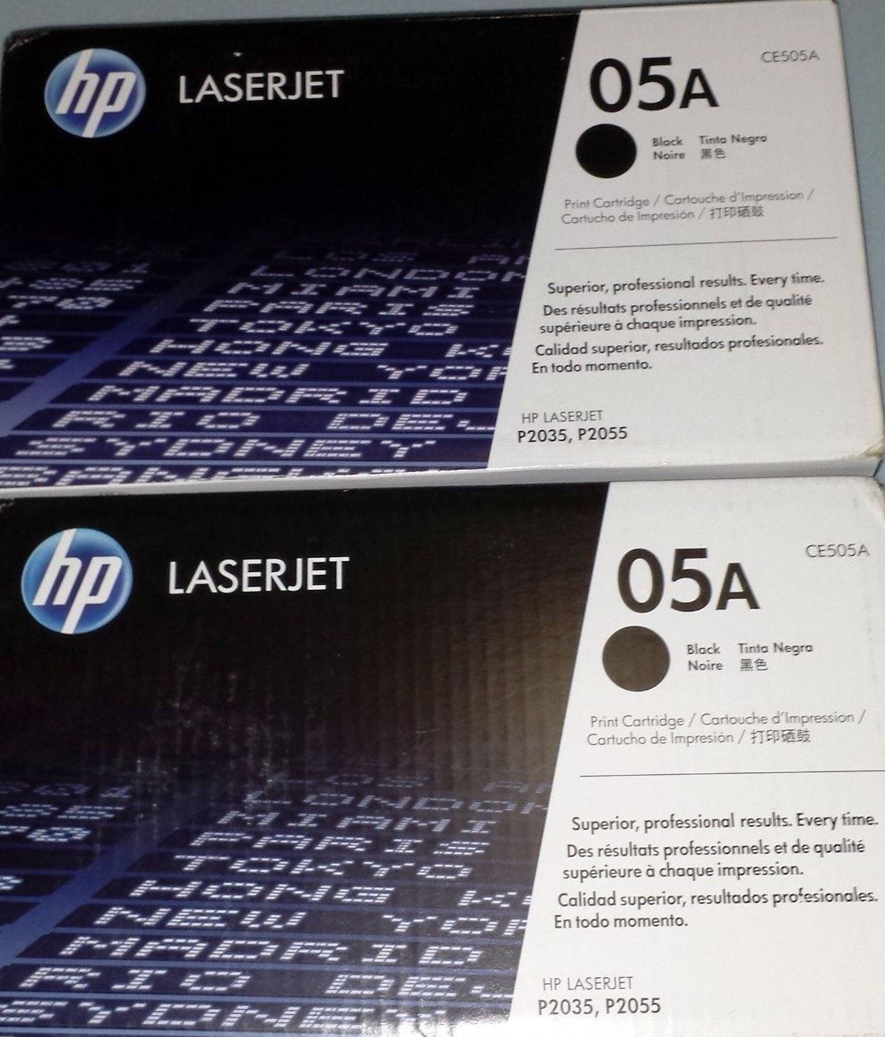 2 Genuine UNUSED HP 05A Toners Never Put into a Printer CE505A *UNUSED NO BOX*