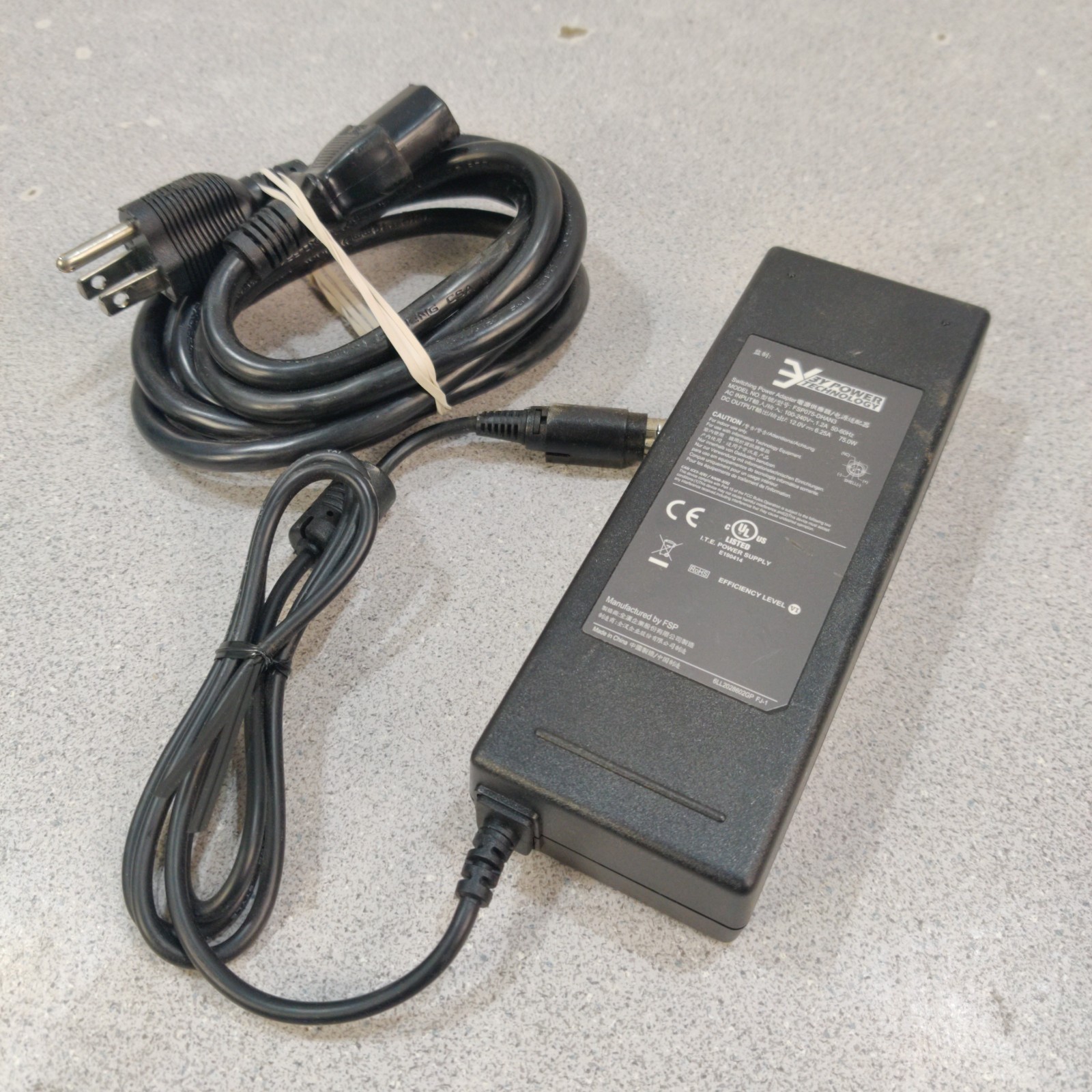 FSP FSP075-DHAN3 12V 6.25A 3 Pin Power Adapter - Used