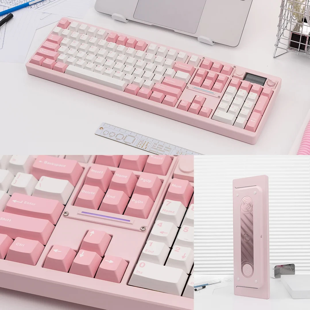 Chilkey ND104 Full-Size Wireless Mechanical Keyboard, Soft Pink , Open Box