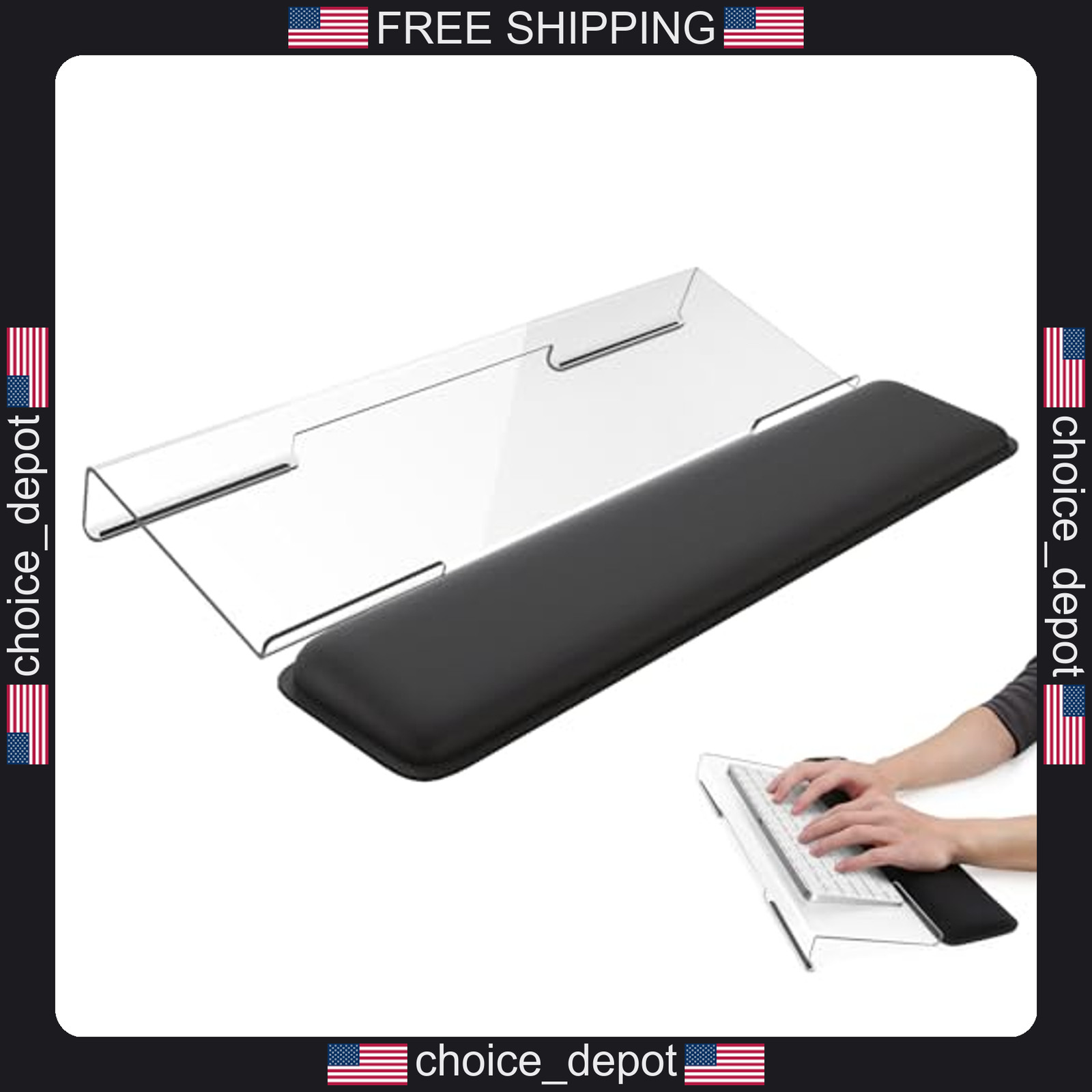 Laborio Keyboard Wrist Rest and Riser Stand for Desktop Ergonomic Support