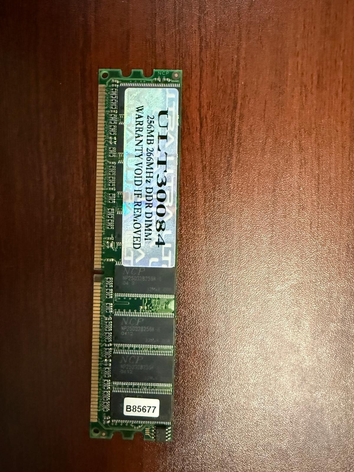 ULT30084 - 256MB, 266MHZ, PC2100, DDR-SDRAM Dimm Memory Module