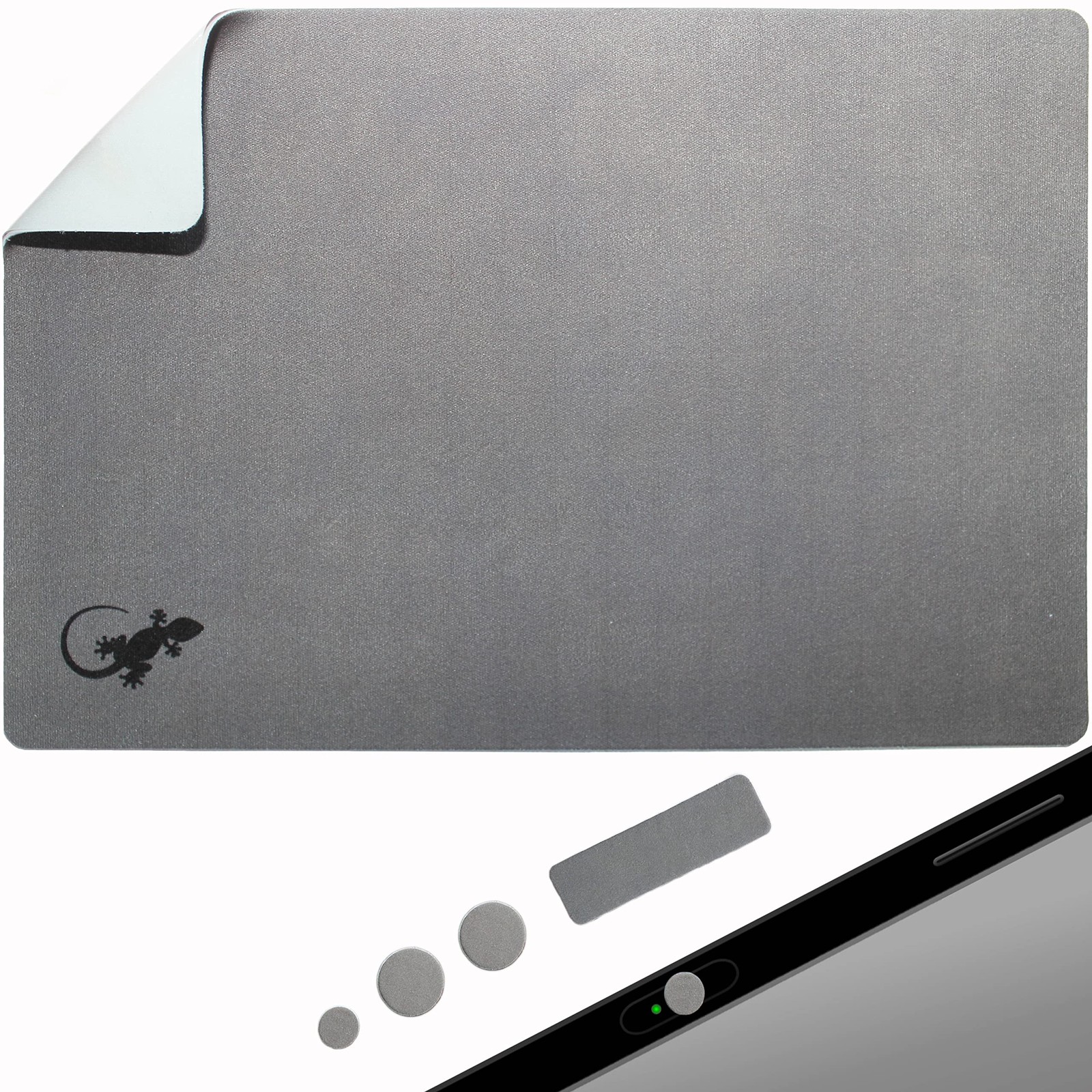 Travel Stick on Mouse Pad Adhesive Bottom Peel Sticks to Any Surface XL Gray