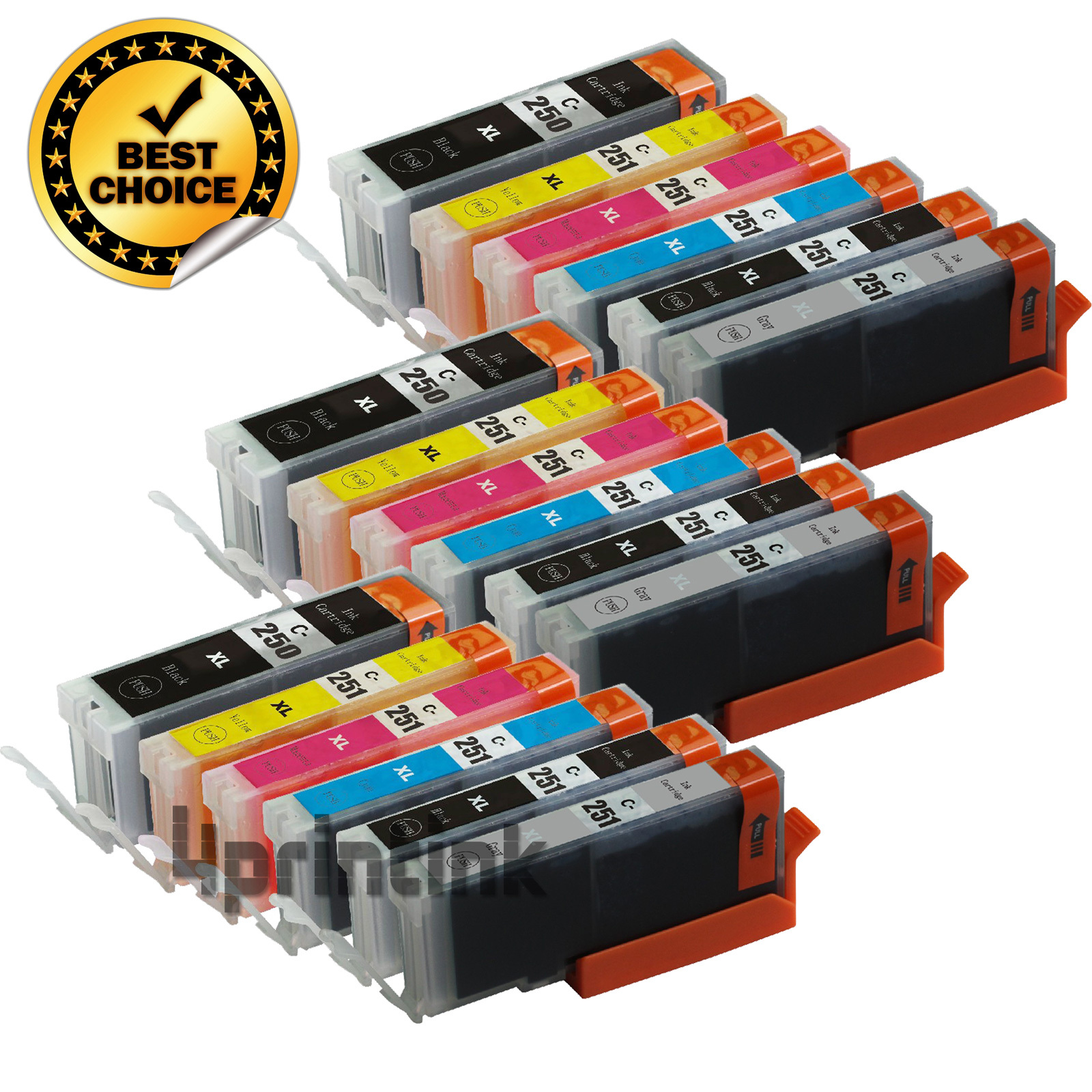 18 Pk PGI-250XL CLI-251XL Gray Ink Cartridge For Canon Pixma MG7120 MG6320 +Chip