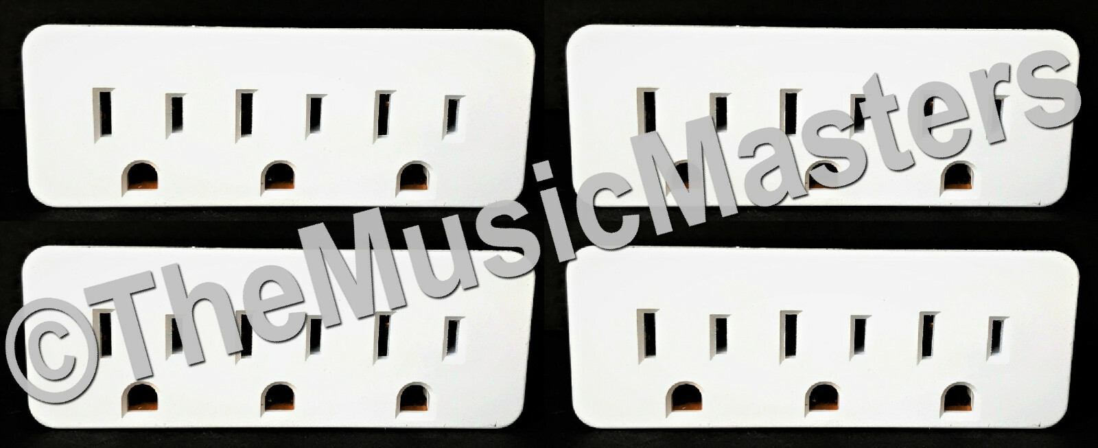 4X Grounded 3 Outlet Triple AC Wall Plug Power Splitter 3-Way Electric Adapter