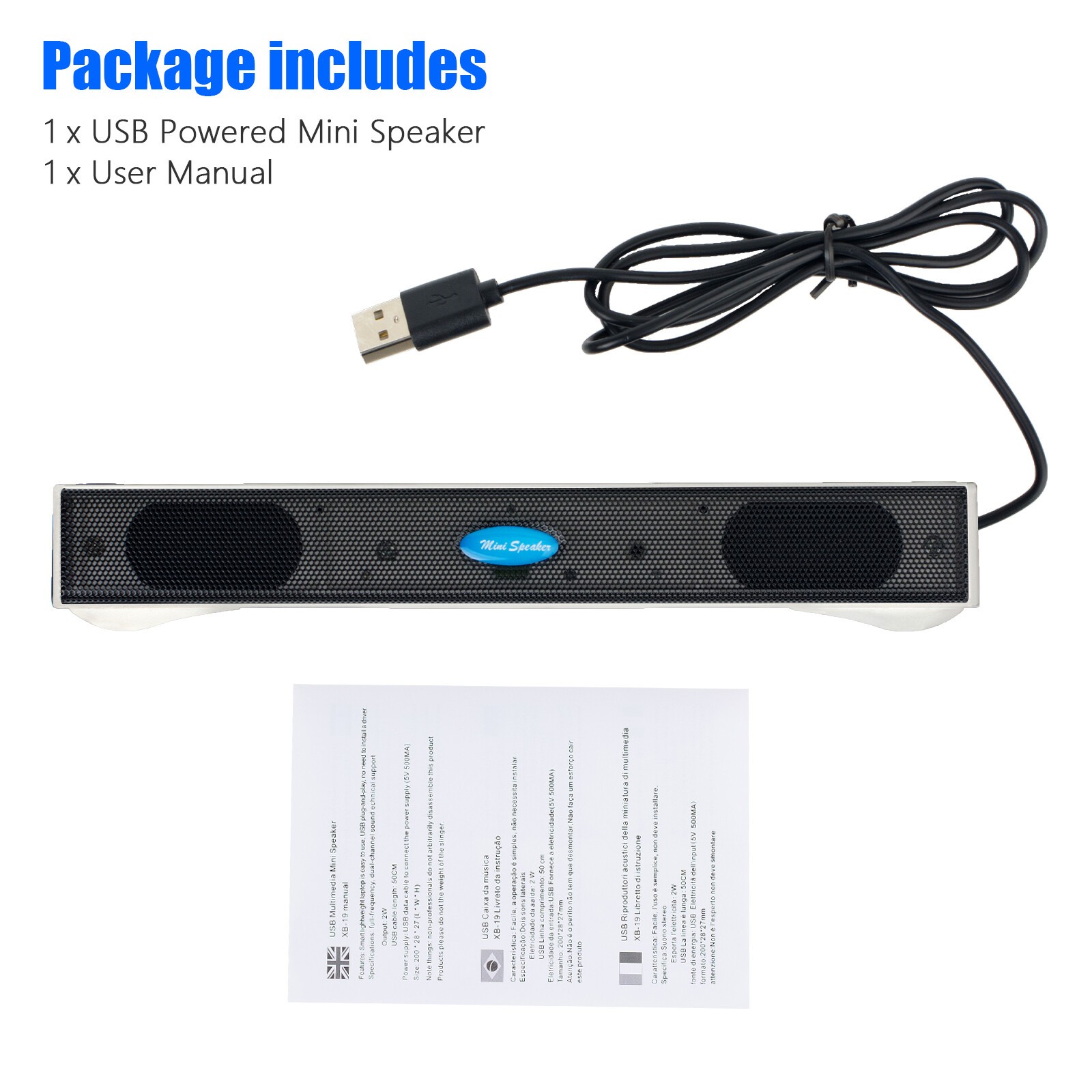 Mini Soundbar for PC and Laptop, USB Powered Plug and Play Speaker for Zoom Call