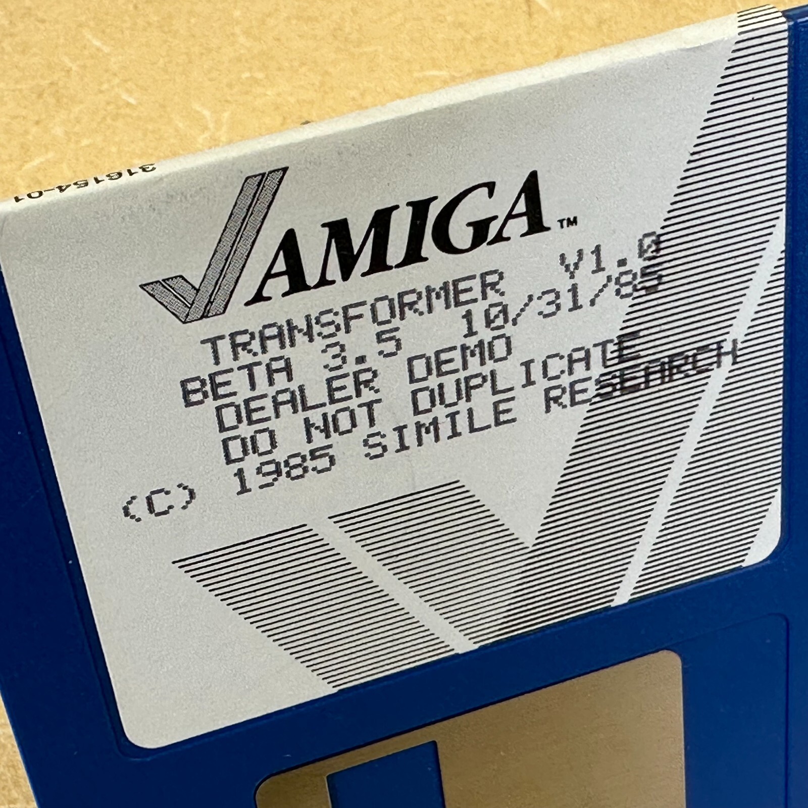 DEALER DEMO Disk TRANSFORMER V1.0 BETA 3.5 AMIGA Computers 1985 SIMILI RARE