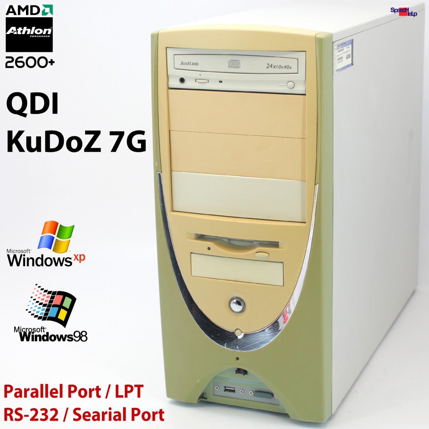 QDI KuDoZ 7G AMD ATHLON XP 2600+ 2GB RAM 80GB HDD COMPUTER PC WINDOWS XP 98