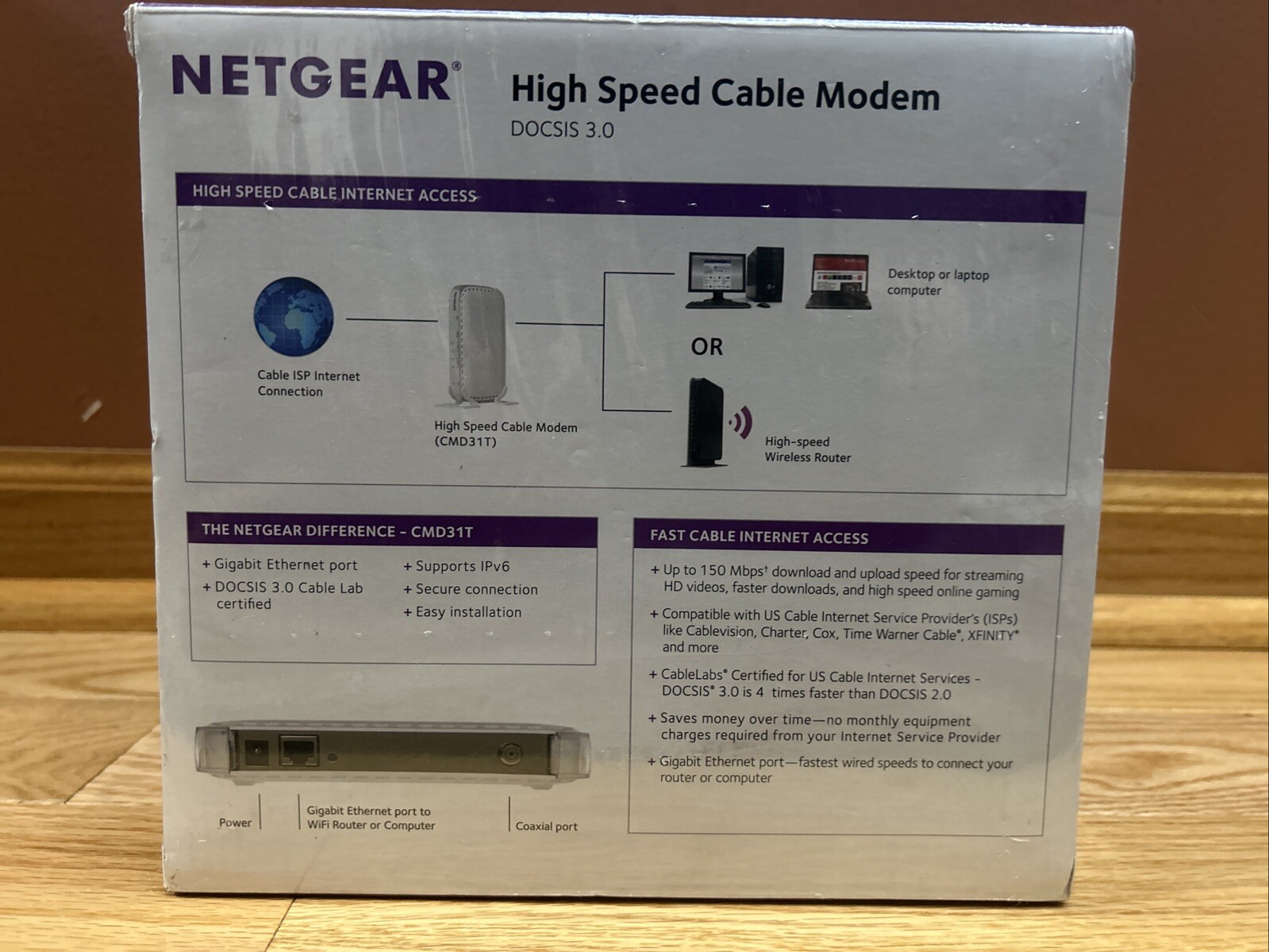 NETGEAR (CMD31T-100NAS) High Speed Cable Modem DOCSIS 3.0  BRAND NEW