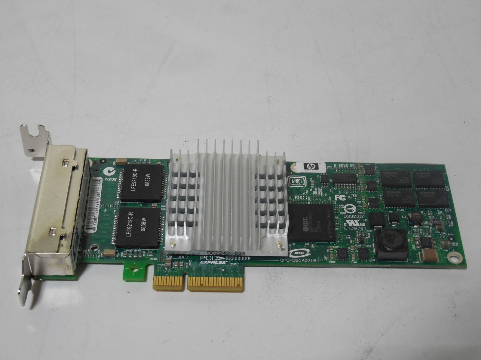 HP 436431-001 NC364T Gigabit Quad Port Ethernet PCI-E Server Adapter Half Height