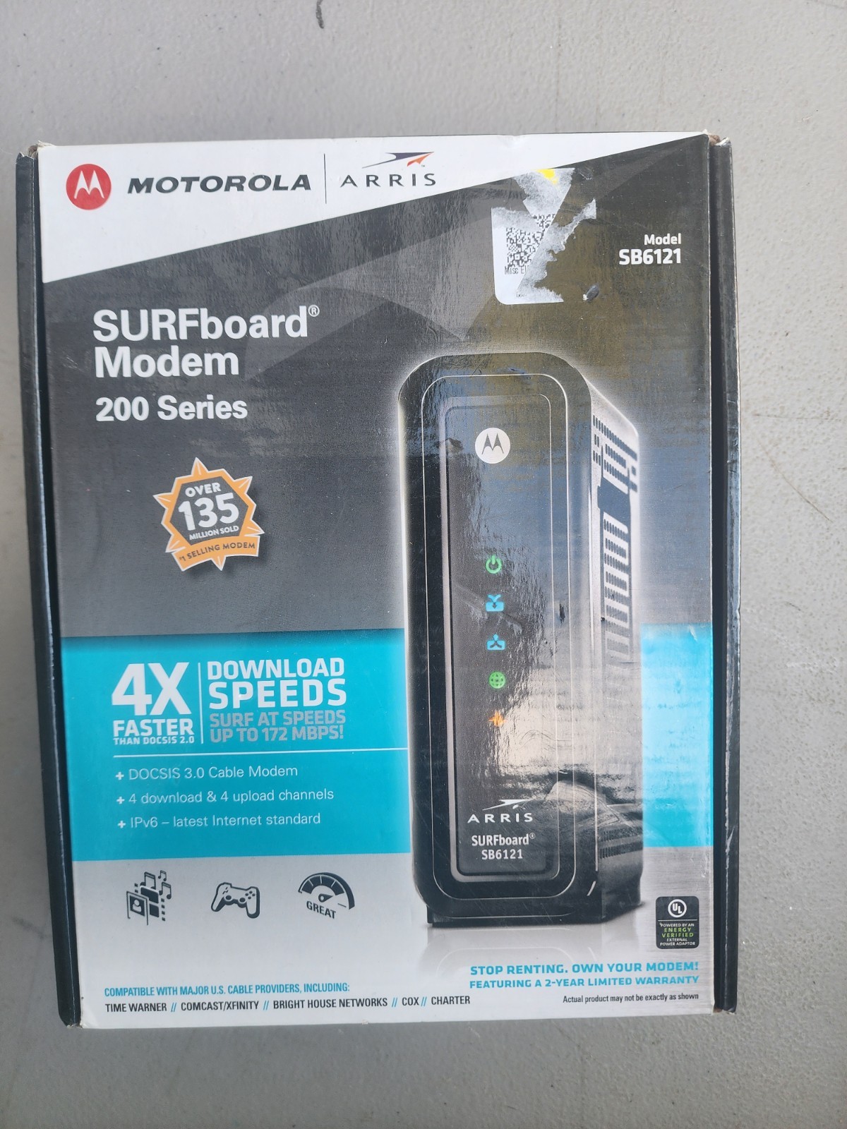 Motorola SURFboard Extreme Cable Modem SB6121 Docsis 3.0 (Unit Only)