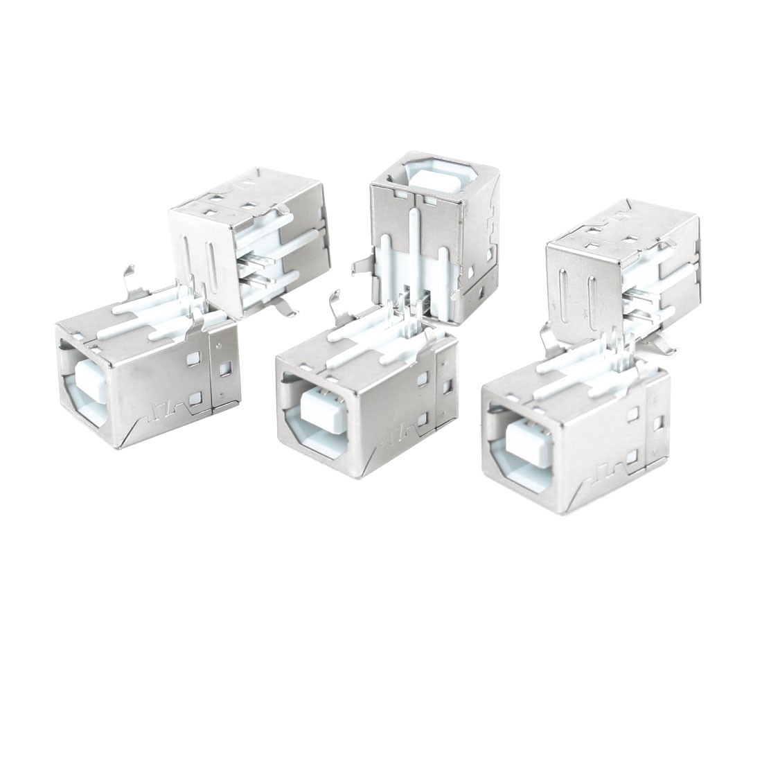 6pcs Single Port 90 Degree 4 Pin USB Type B Female Jack Socket
