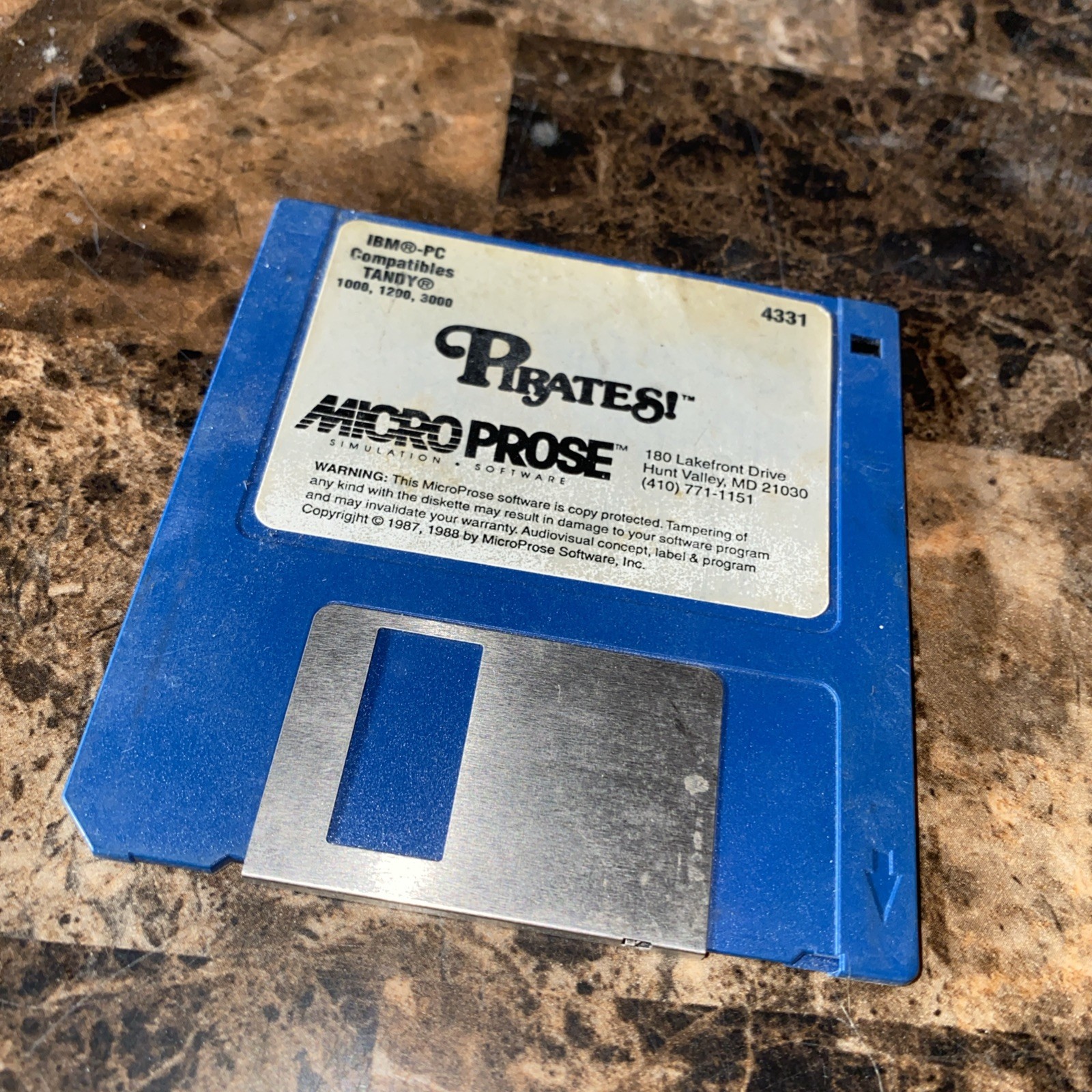 Pirates Micro Prose For Tandy 1000  / 3.5 Floppy Disk Untested RARE Games