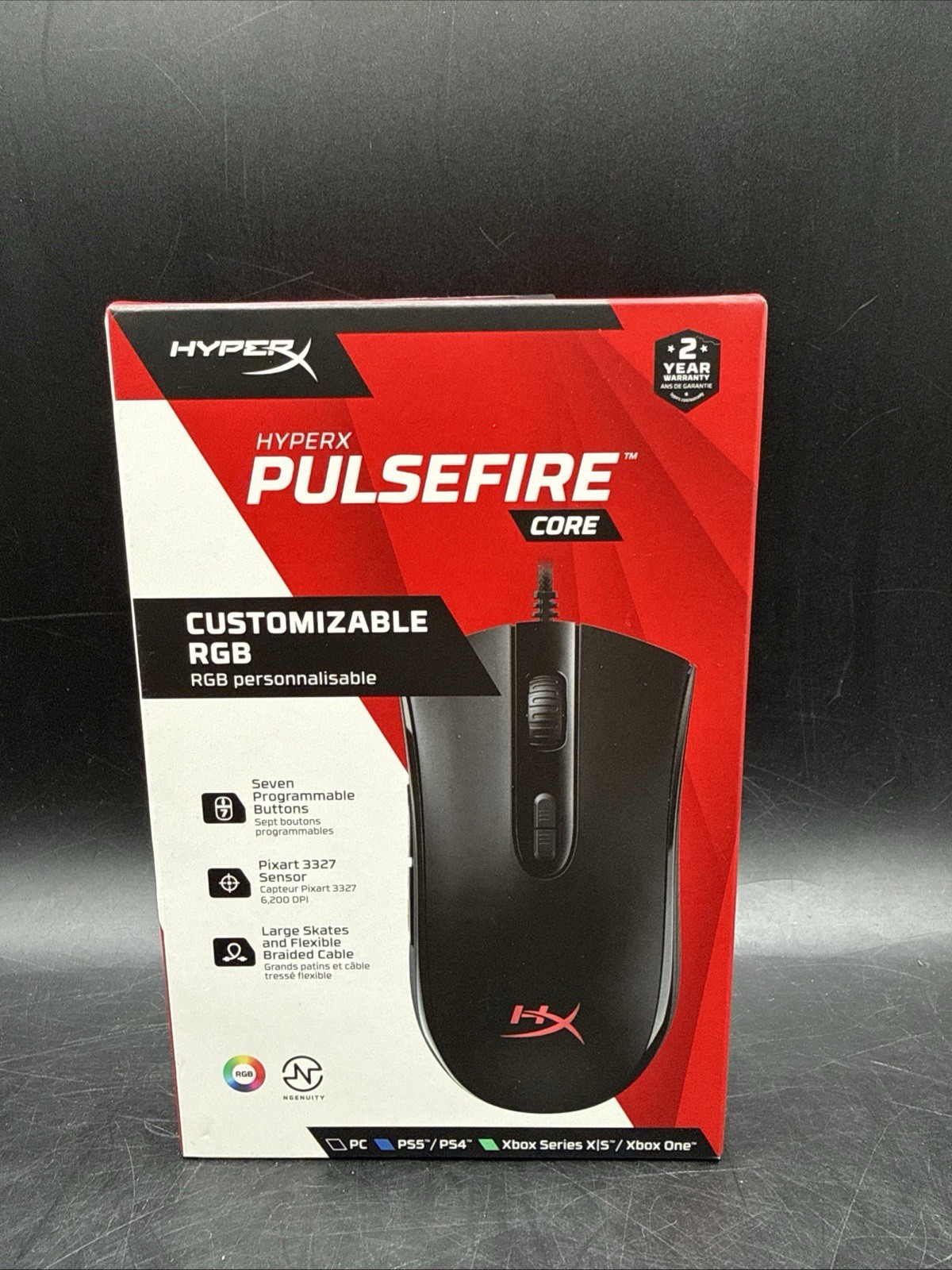 HyperX Pulsefire Core RGB Gaming Mouse 4P4F8AA HX-MC004B PC PS5 Xbox Sealed