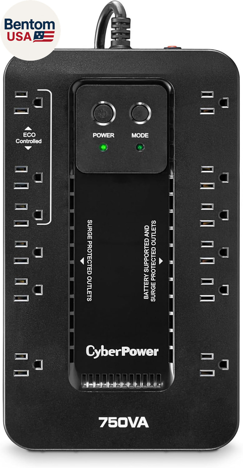 EC750G Ecologic Battery Backup & Surge Protector UPS System, 750VA/450W, 12 Outl