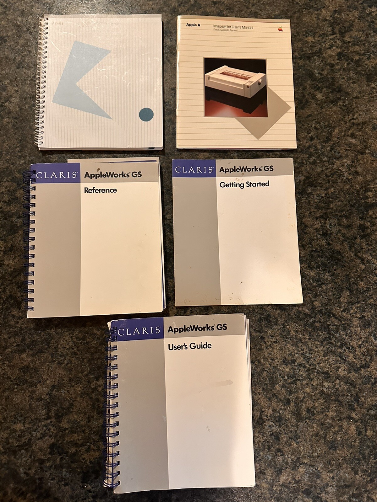 apple manual lot, ImageWriter And Claris AppleWorks GS