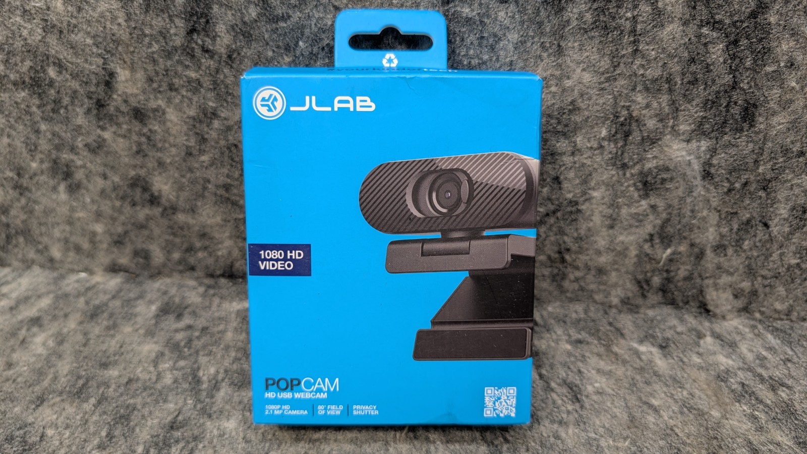 JLab Go Pop USB HD Webcam, Black, 1080p/30 FPS, 2.1 Megapixels- Privacy Shutter