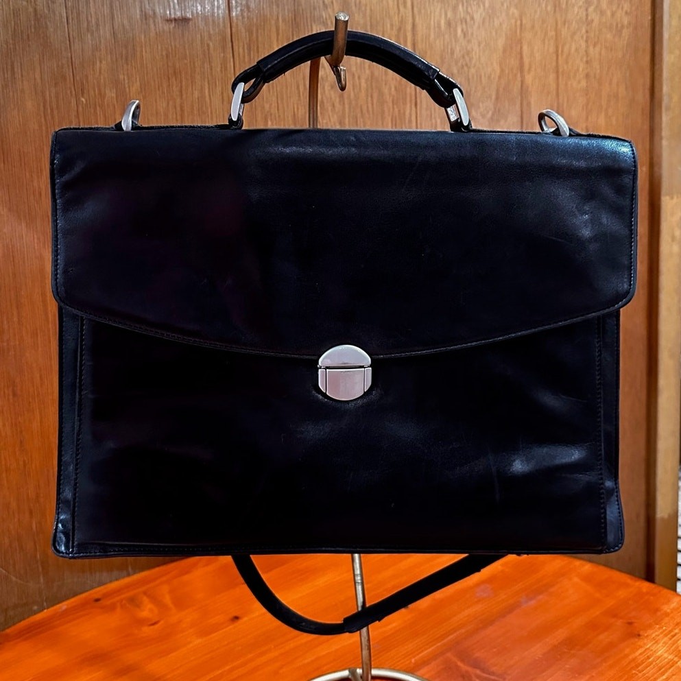 Black Leather Briefcase/Laptop Case