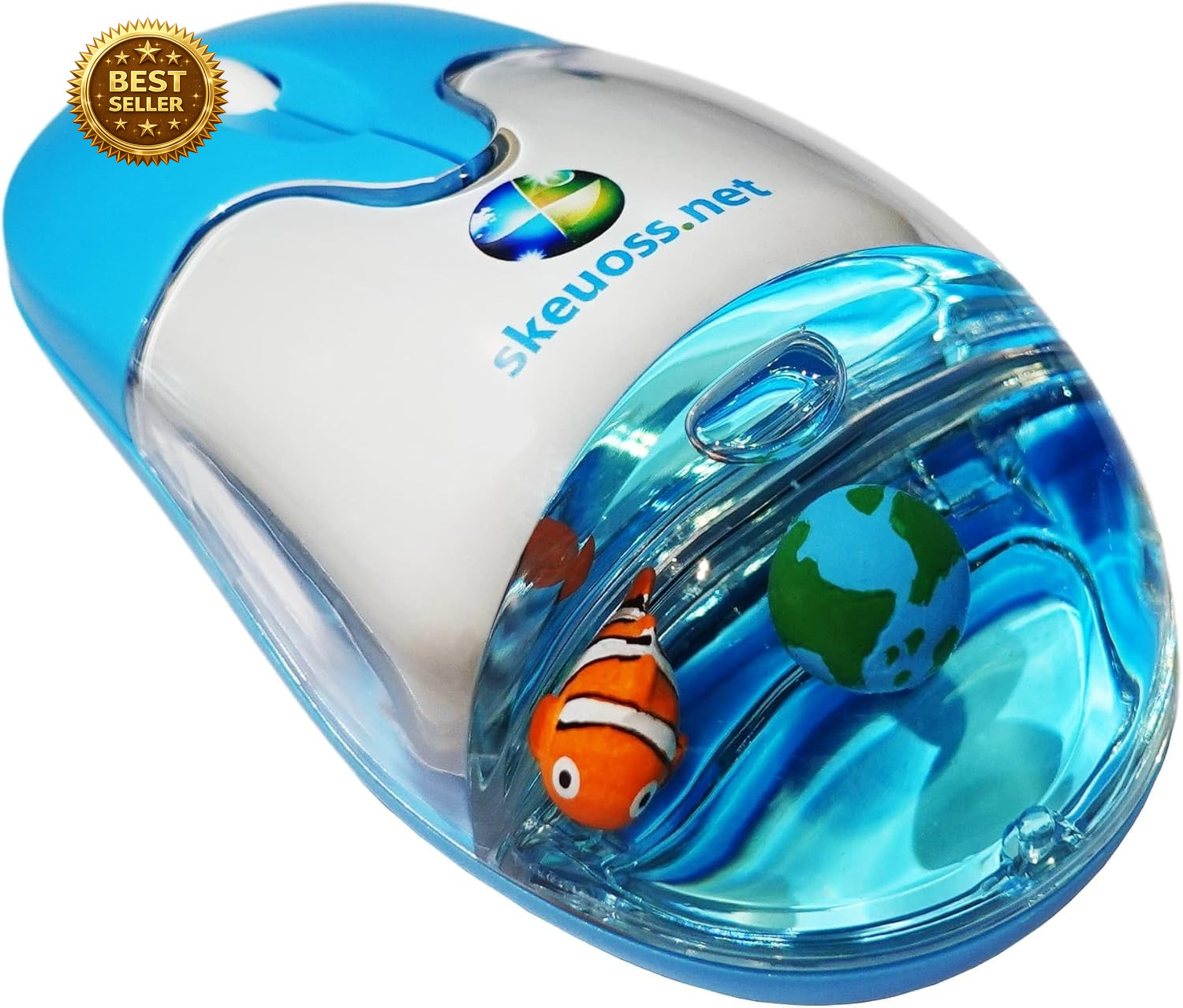 Frutiger Aero Aqua Mouse - Clear Blue USB-C Rechargeable Wireless & Bluetooth Op
