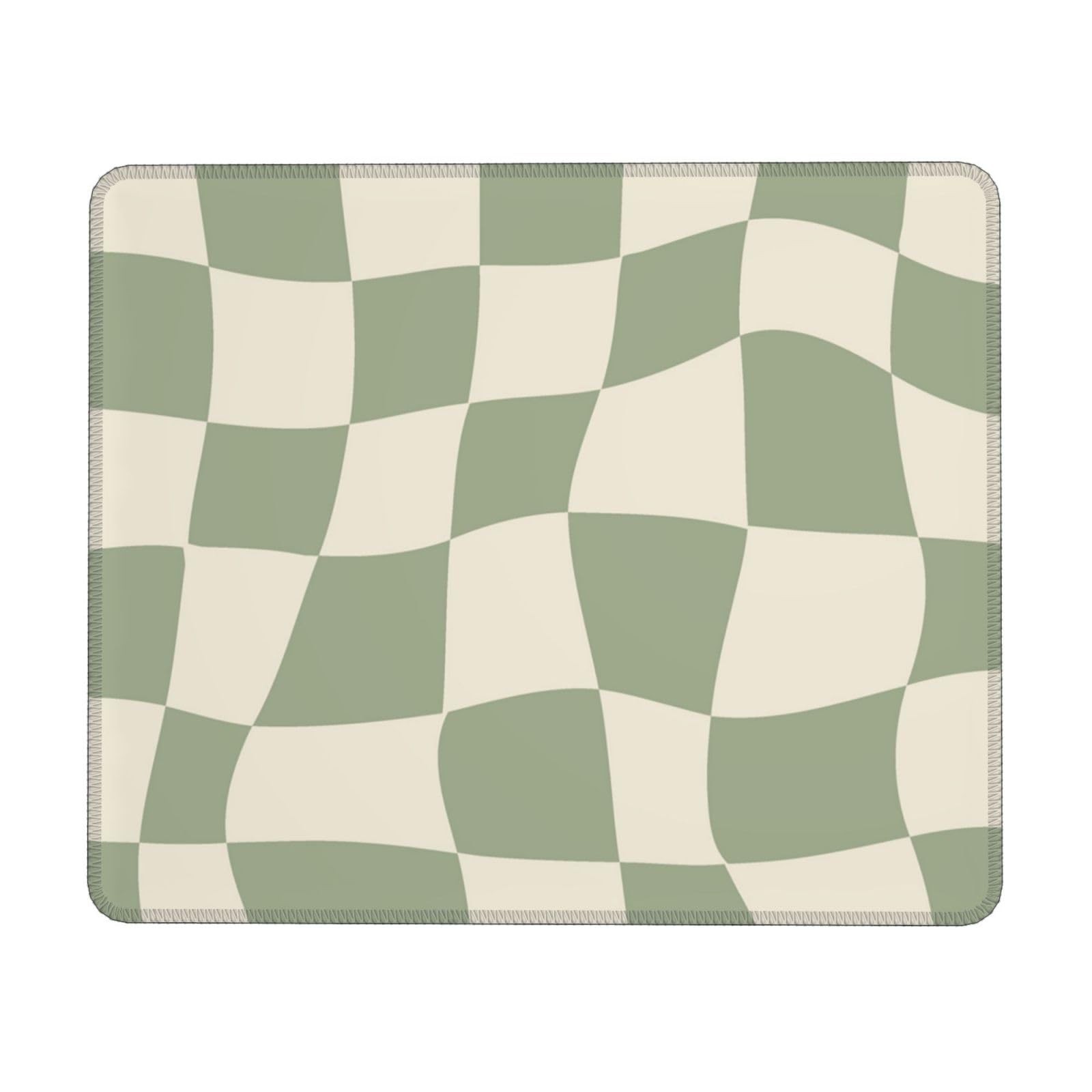 012 Boho Checkered Green Mousepad, 8.3 x 10.3 in, 012 checkered green