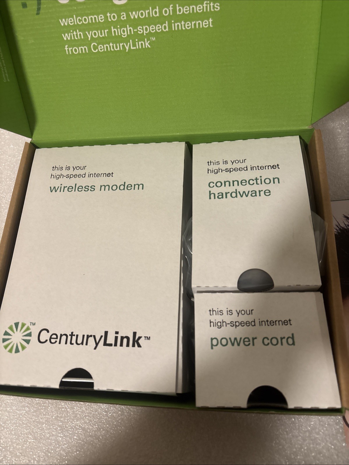Qwest Actiontec M1000 +W1000 Internet modem. Century Link Modem. Cords Included