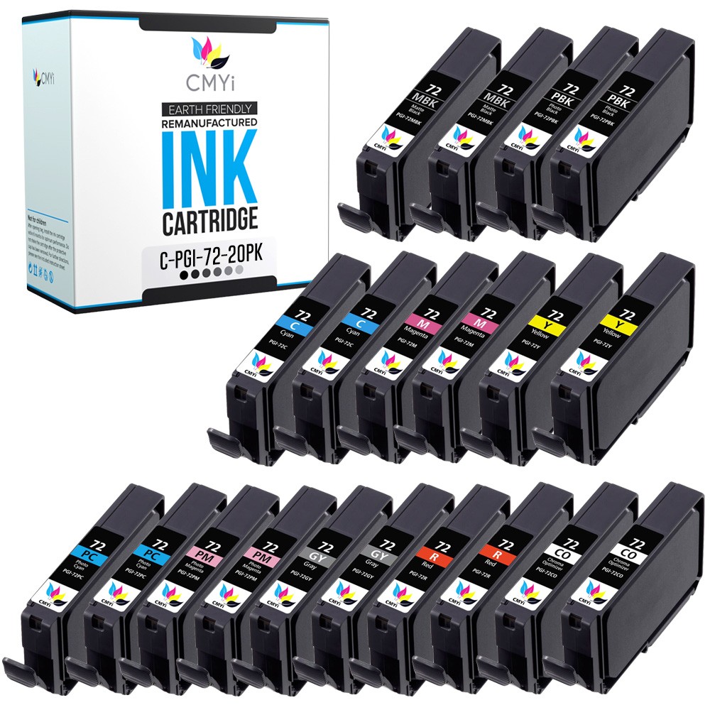 CMYi 20PK Compatible Canon PGI-72 Cartridges for Canon PIXMA PRO-10 10S Printers
