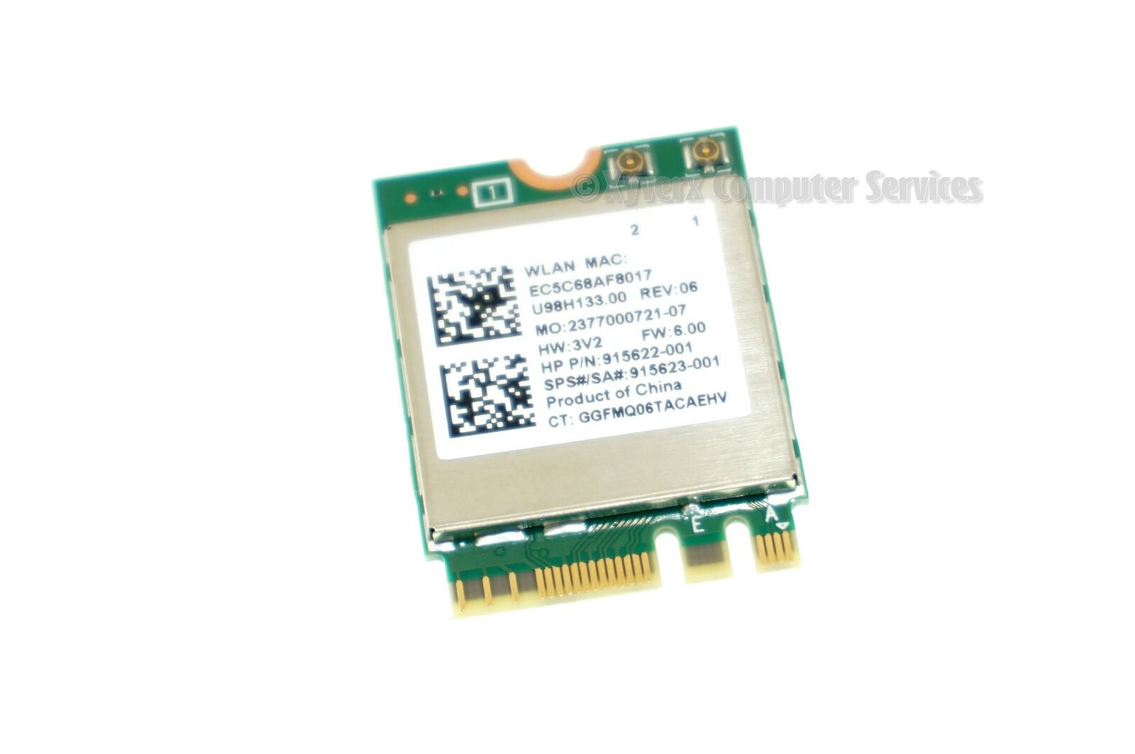 915622-001 RTL8822BE OEM HP WIRELESS BLUETOOTH CARD 11 G3 EE (CB75) 