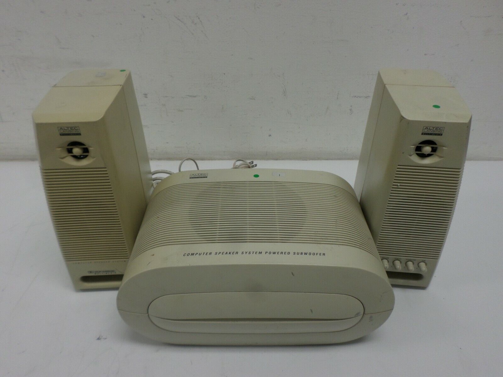 Vintage Altec Lansing Computer System Subwoofer ACS160 w/ ACS490 Speakers 
