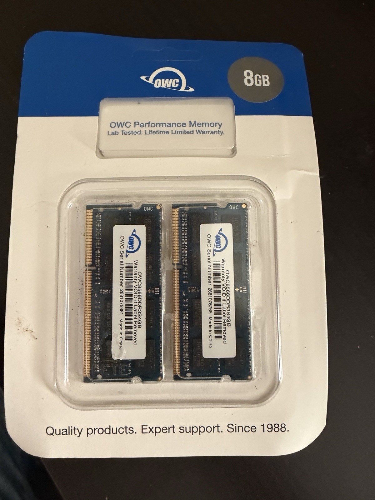  8 GB (2 X 4GB) OWC RAM PC8500 DDR3 1066MHz sodimm 204-pin MemoryUpgrade Kit