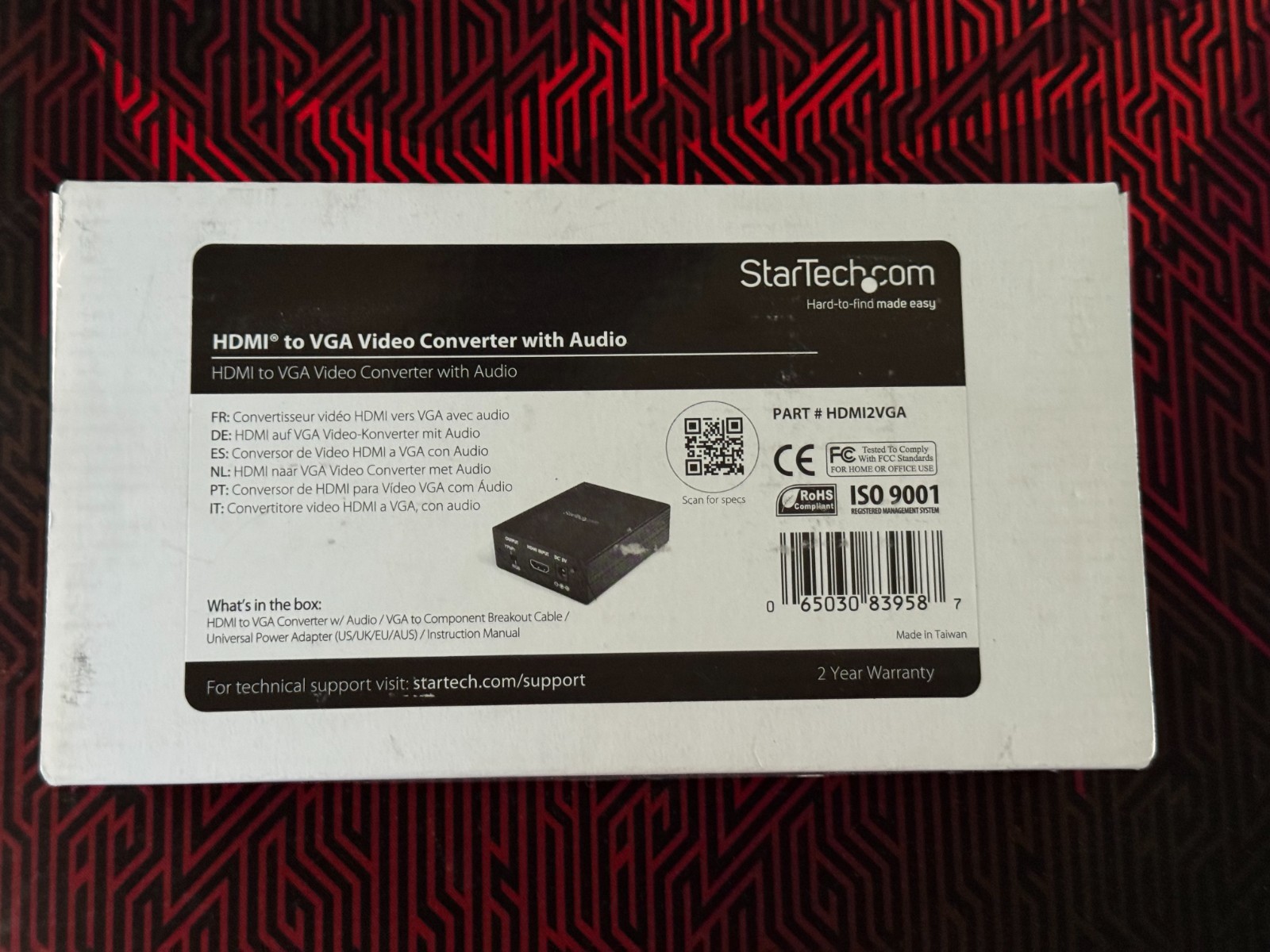 BNIB StarTech HDMI2VGA / HDMI to VGA Video Adapter Converter with Audio
