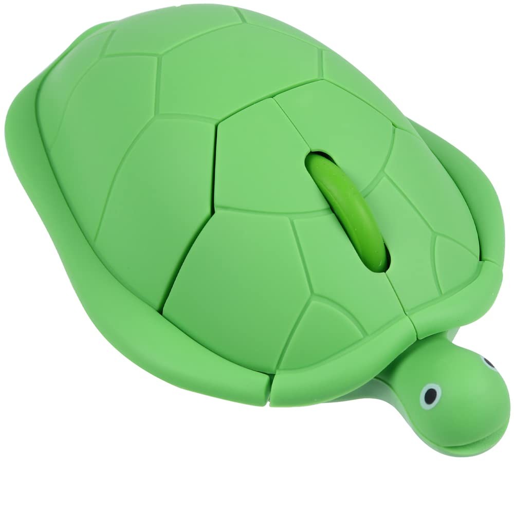 Wireless Mouse Cute Animal Green Turtle Shape Silent Click middle,