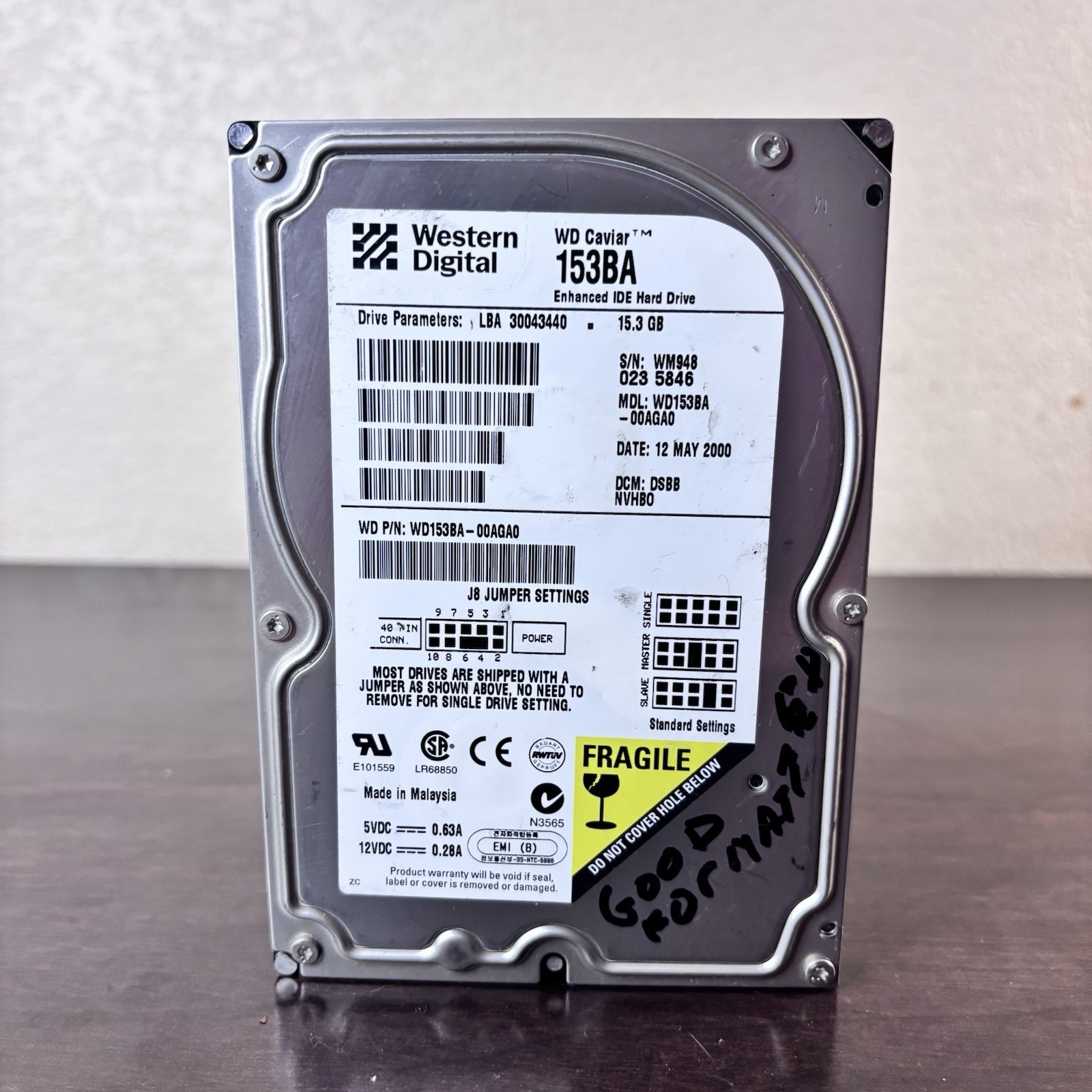 Western Digital Caviar 15.3 GB,Internal,7200 RPM,3.5" (WD153BA) Hard Drive