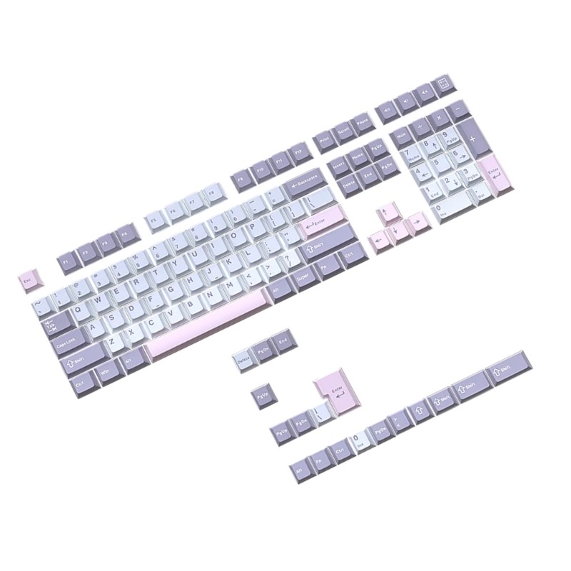 126Keys PBT Keycaps Set Double Shot Macaron for Mechanical Keyboards