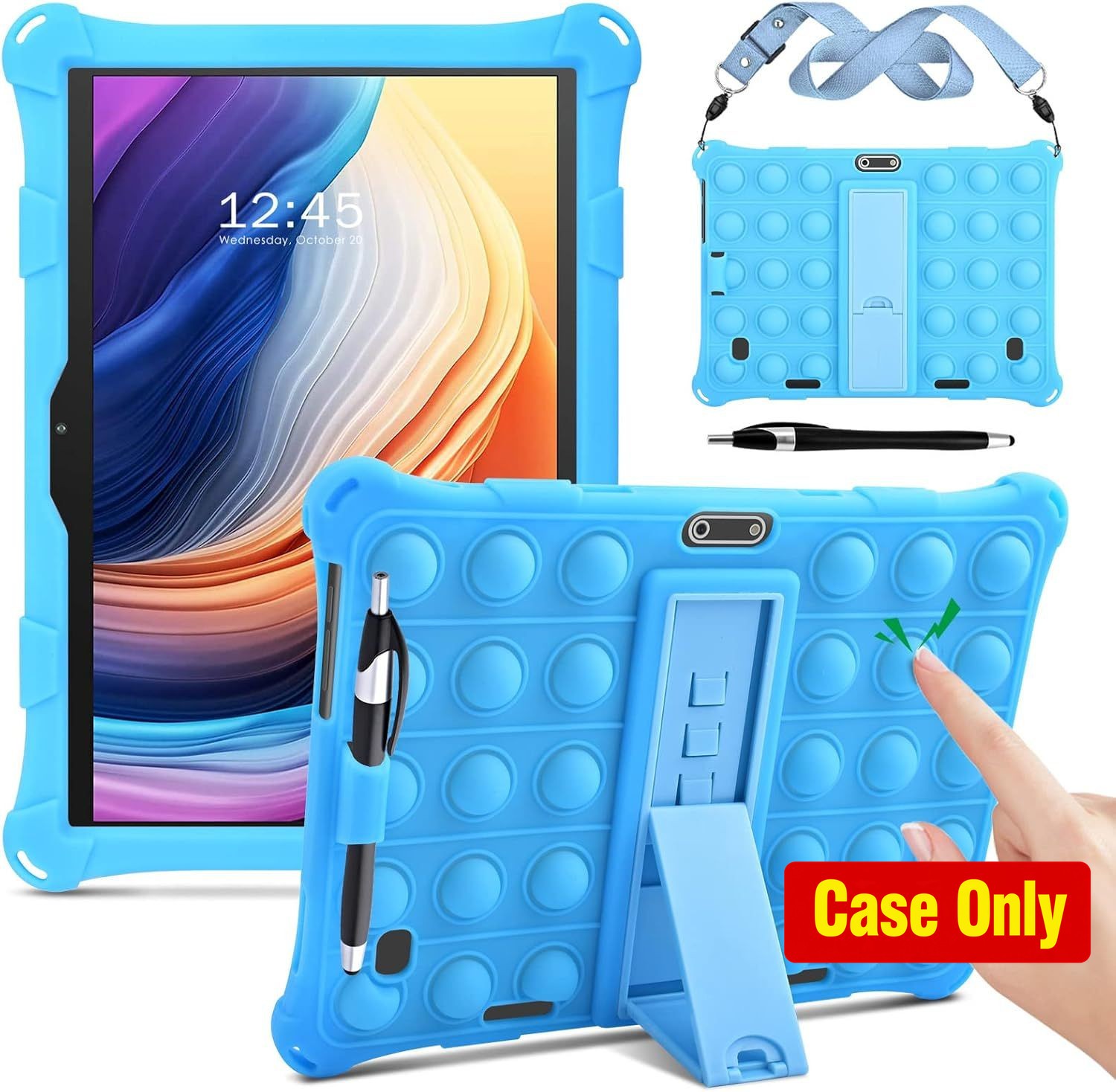 Case for 10.1 inch Tablet, Multi-Angle Design, Silicone Material, Blue