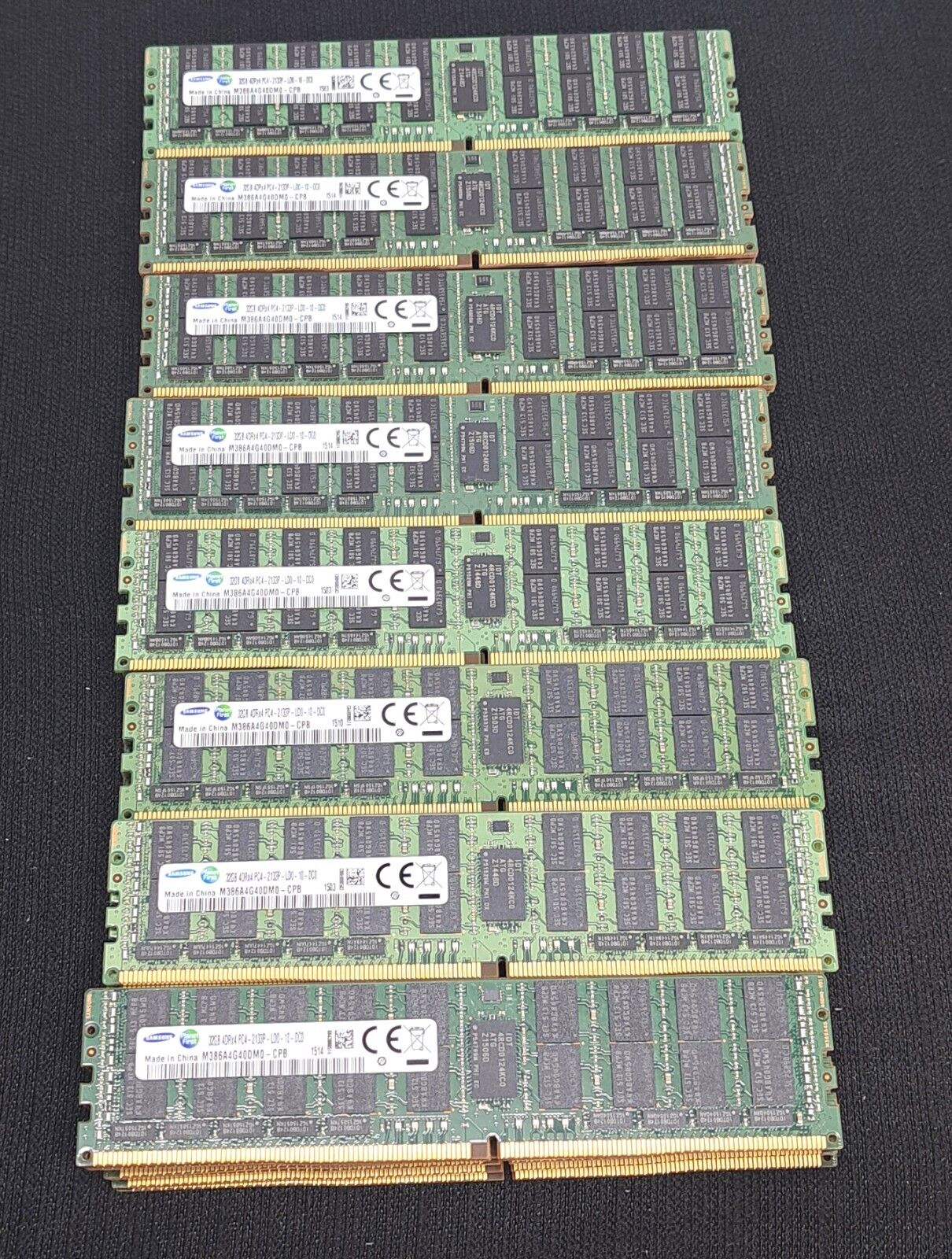 Lot of 8 PCS - SAMSUNG 32GB 4DRX4 PC4-2133P DDR4 SERVER MEMORY, M386A4G40DM0-CPB