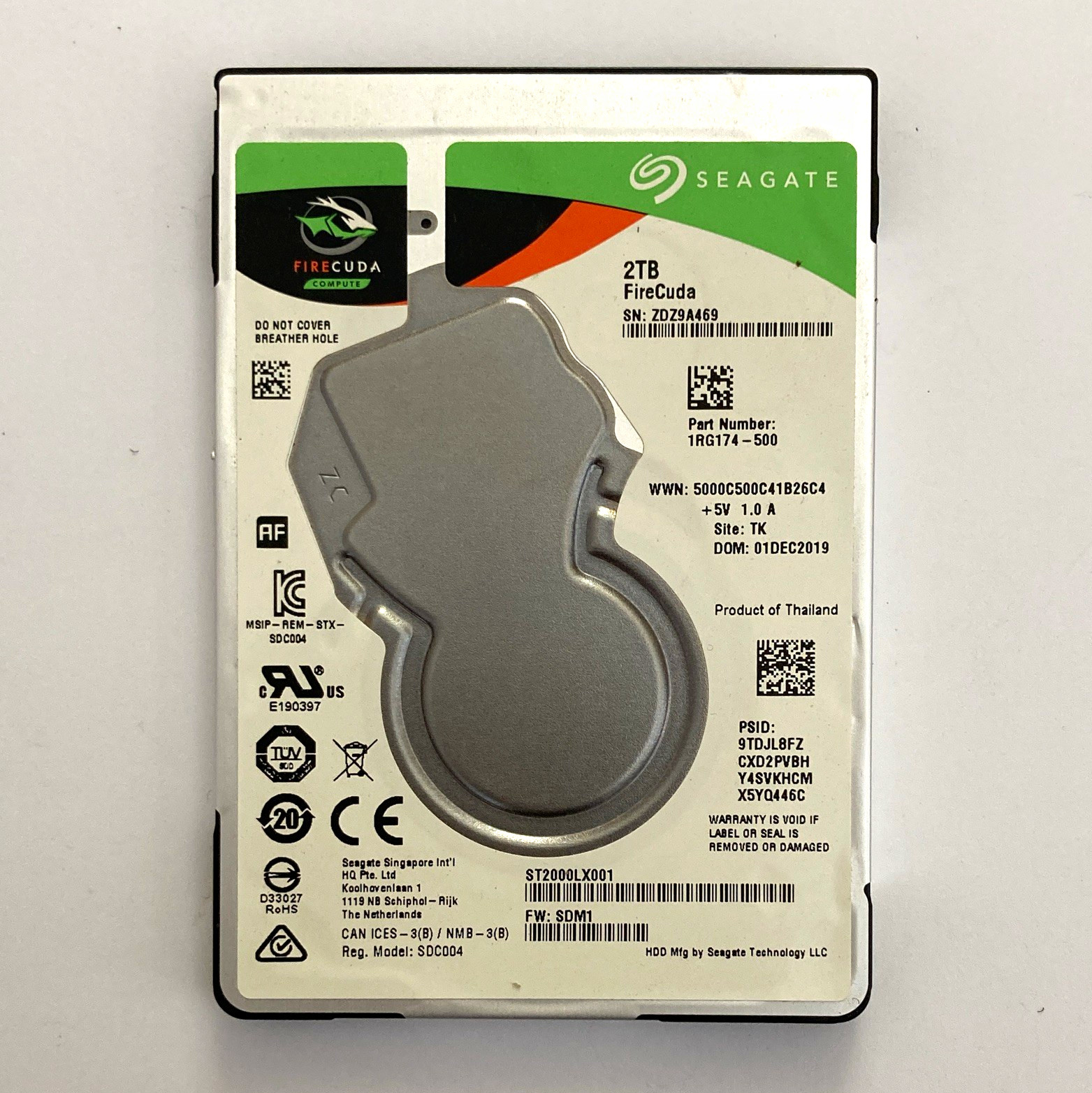 Seagate FireCuda ST2000LX001 2TB 5400RPM 2.5" SATA 6Gb/s 128MB SSHD