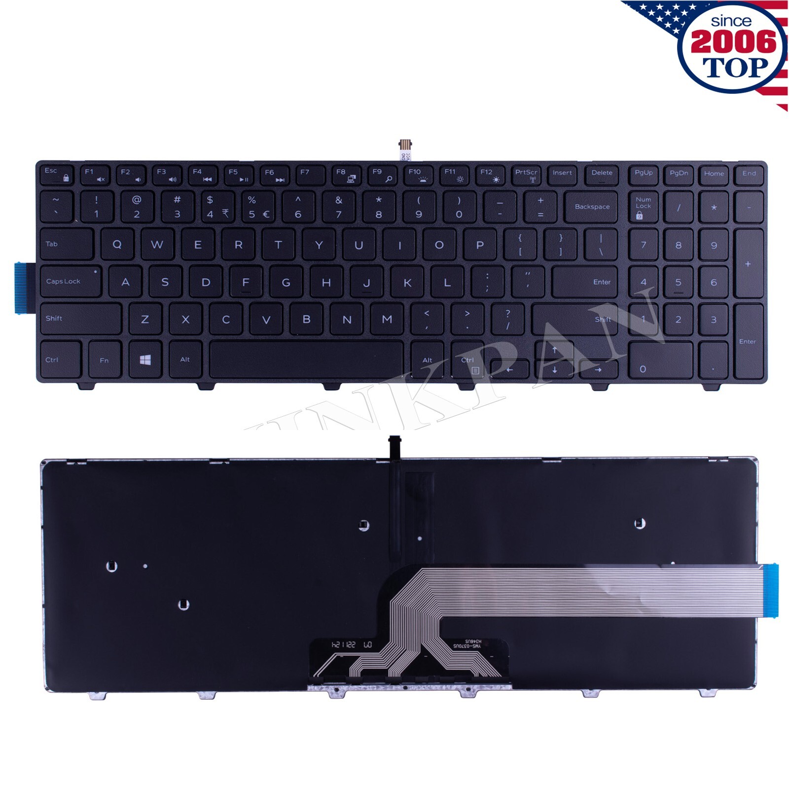 US Keyboard Backlit for Dell Inspiron 15 3541 3542 3551 3552 3553 3558 3559 3593