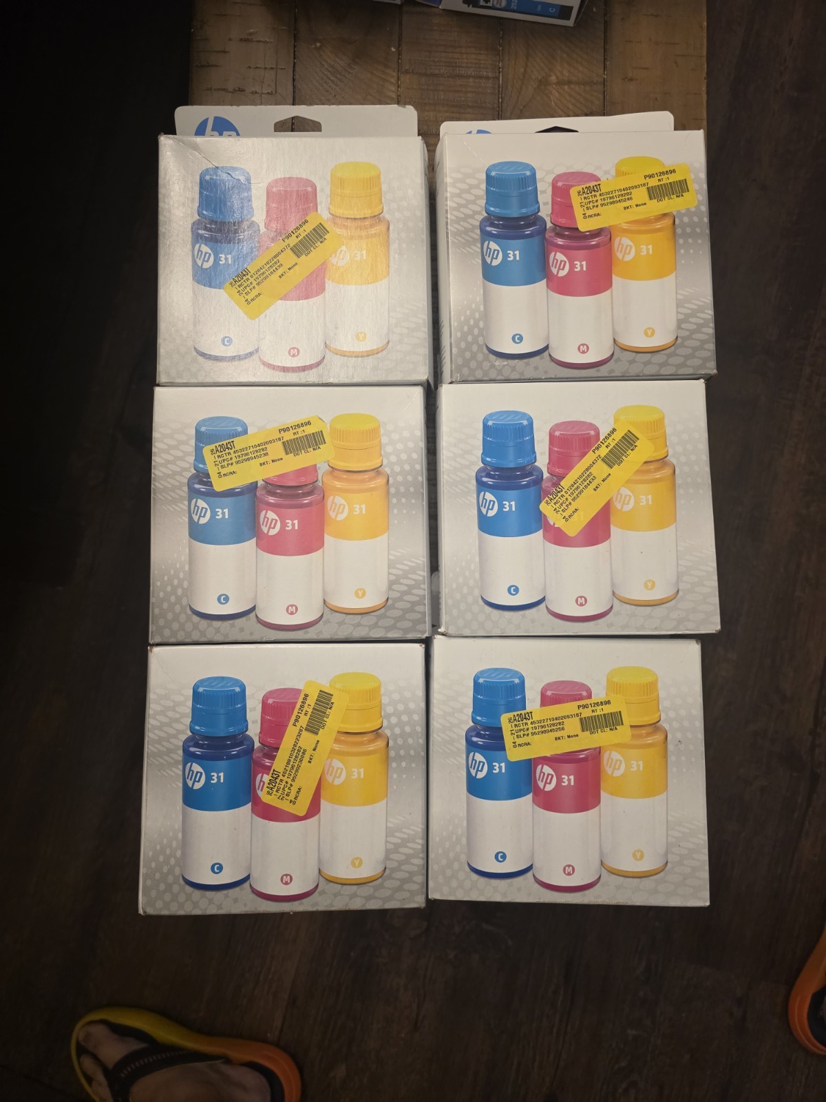 Genuine HP 31 3-Pack Cyan, Magenta, Yellow Ink Bottles 9C228AN Lot Of 6
