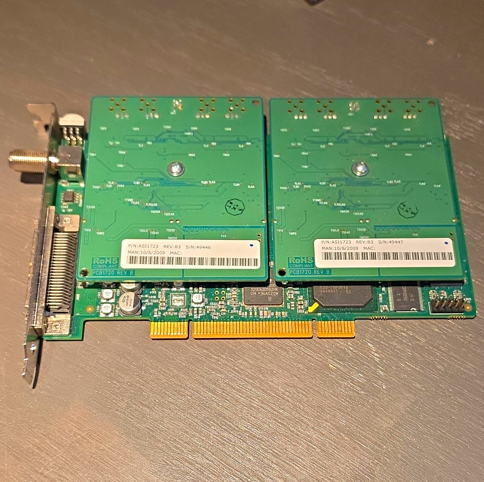 ASI1723 PCIe MoCA Network Adapter Card, 2-Port F-Type Coax, 1 Gbps