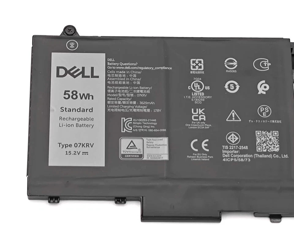 OEM 58Wh 07KRV Genuine Battery For Dell Latitude 5430 5530 Precision 3570 H4PVC