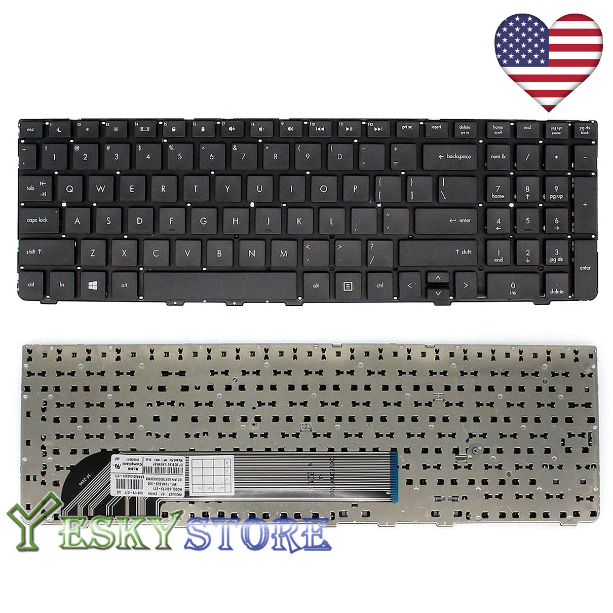 New For HP ProBook 4530s 4535s 4730s 638179-B31 9Z.N6MSV.001 US black keyboard