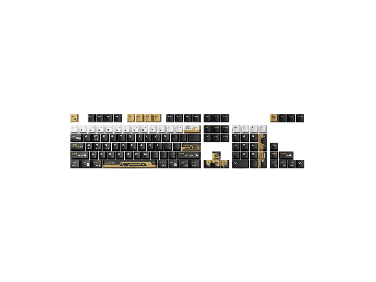 KEYTOK Five-Side Dye-Sub PBT Keycaps Set 115 Keys, Cherry Profile Minimalist Key