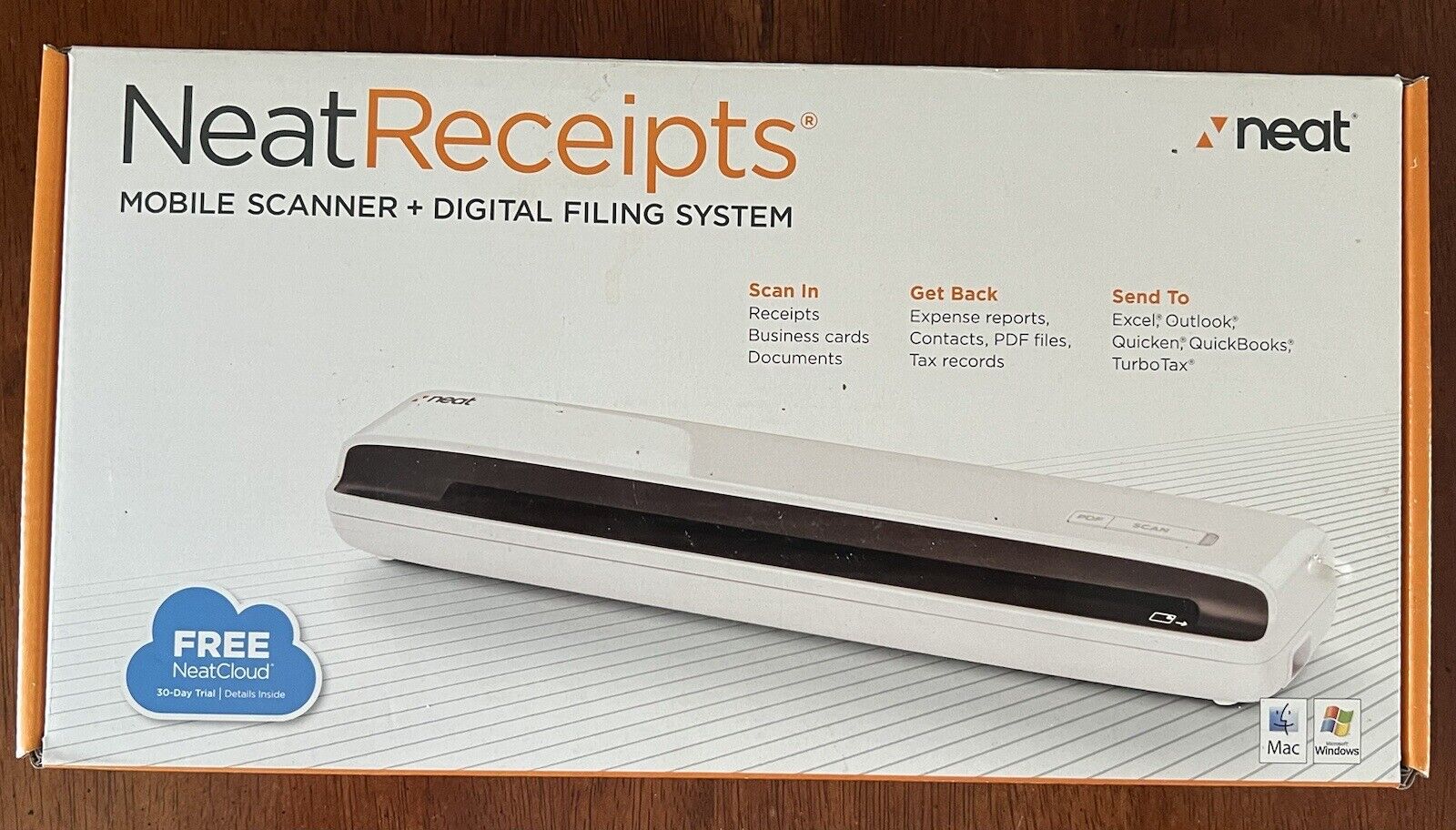 NeatReceipts NM-1000 Mobile Scanner for Receipts, Mac/Windows Complete, Open Box