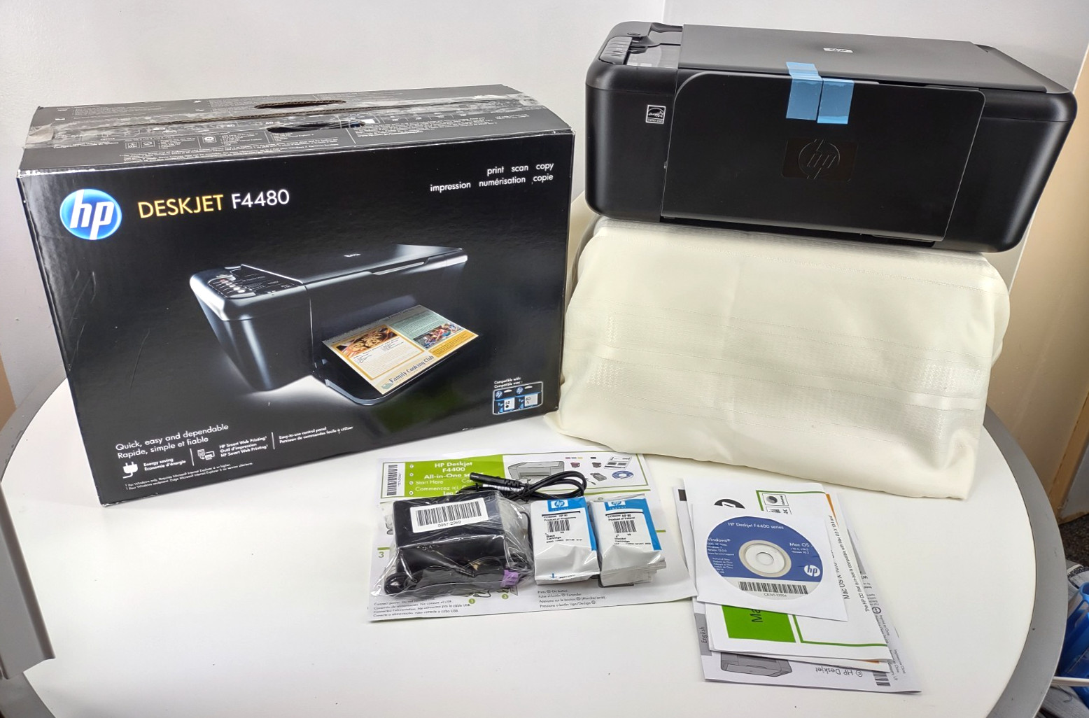 HP Deskjet F4480 All-In-One Inkjet Printer Print Scan Copy HP Ink New Open Box
