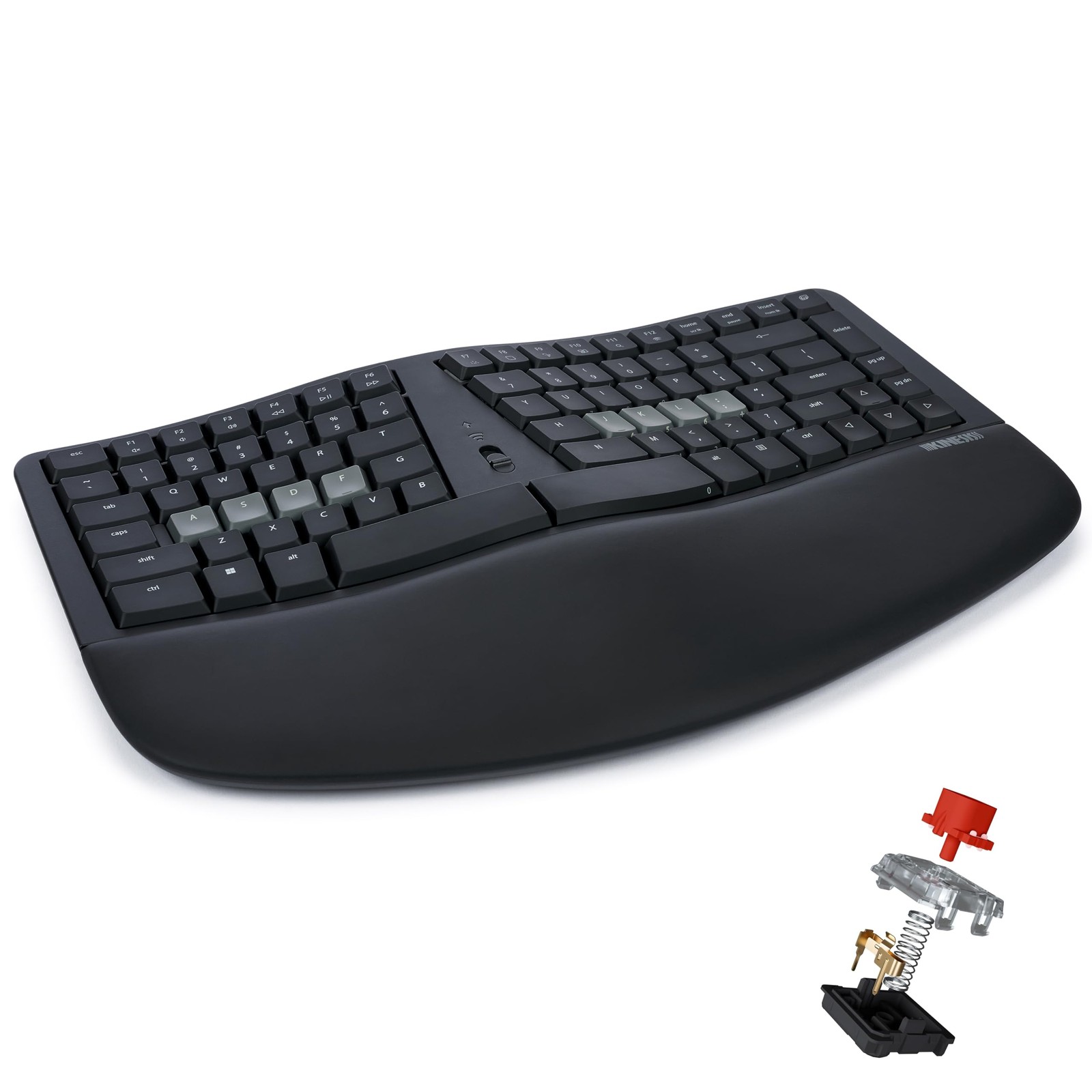 KINESIS mWave Quiet Ergonomic Wireless Keyboard Black KB150P-LIN